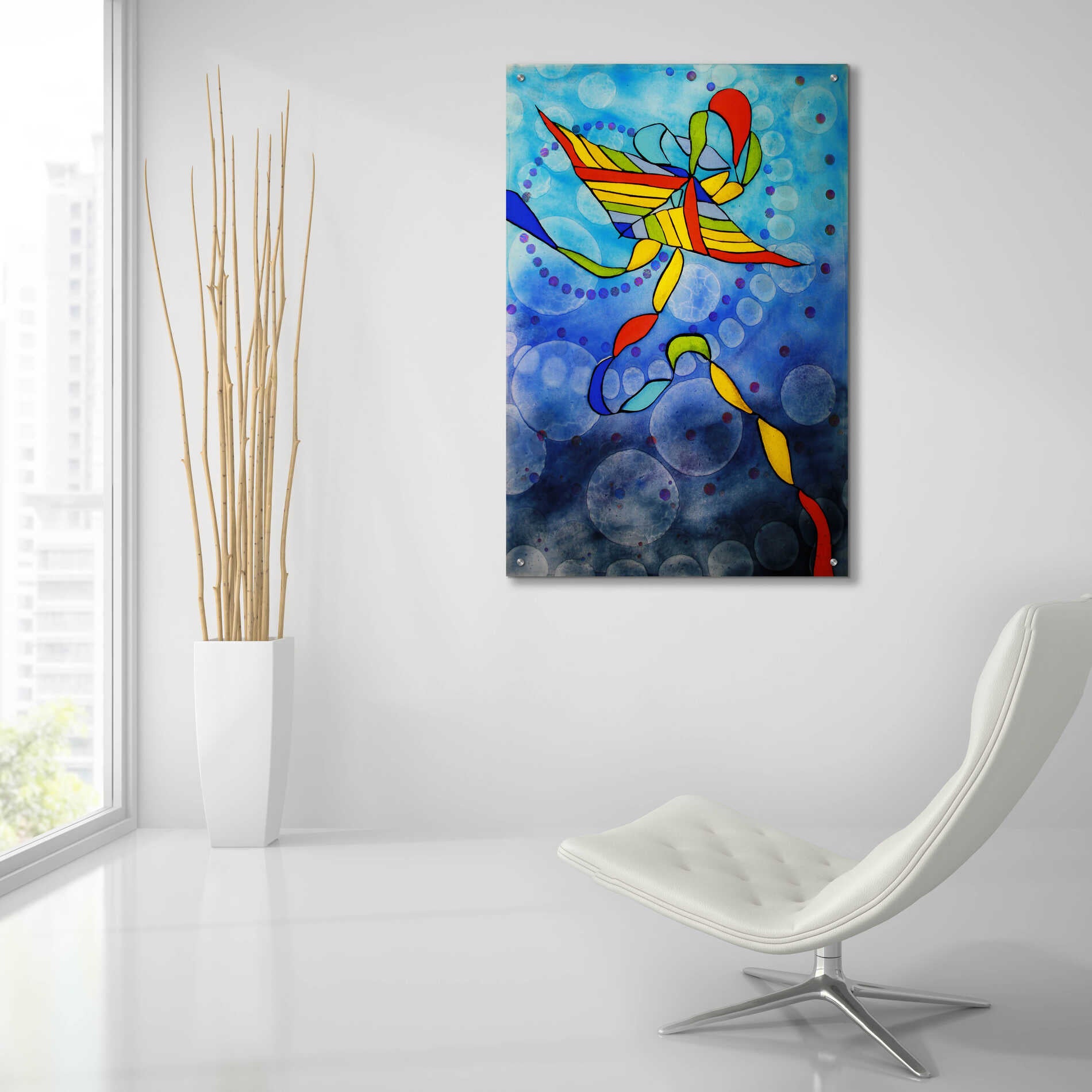 Epic Art 'Kite Transmitted' by Rita Shimelfarb, Acrylic Glass Wall Art,24x36