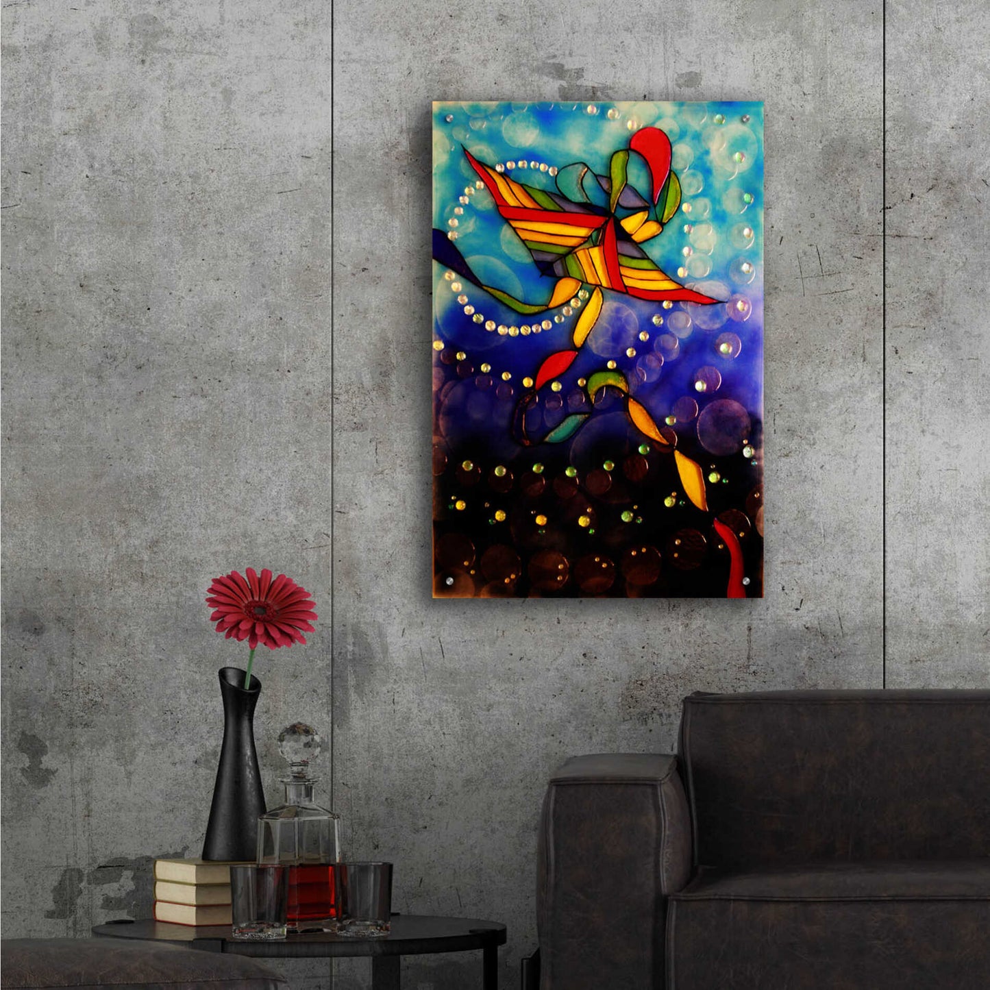 Epic Art 'Kite Reflected' by Rita Shimelfarb, Acrylic Glass Wall Art,24x36