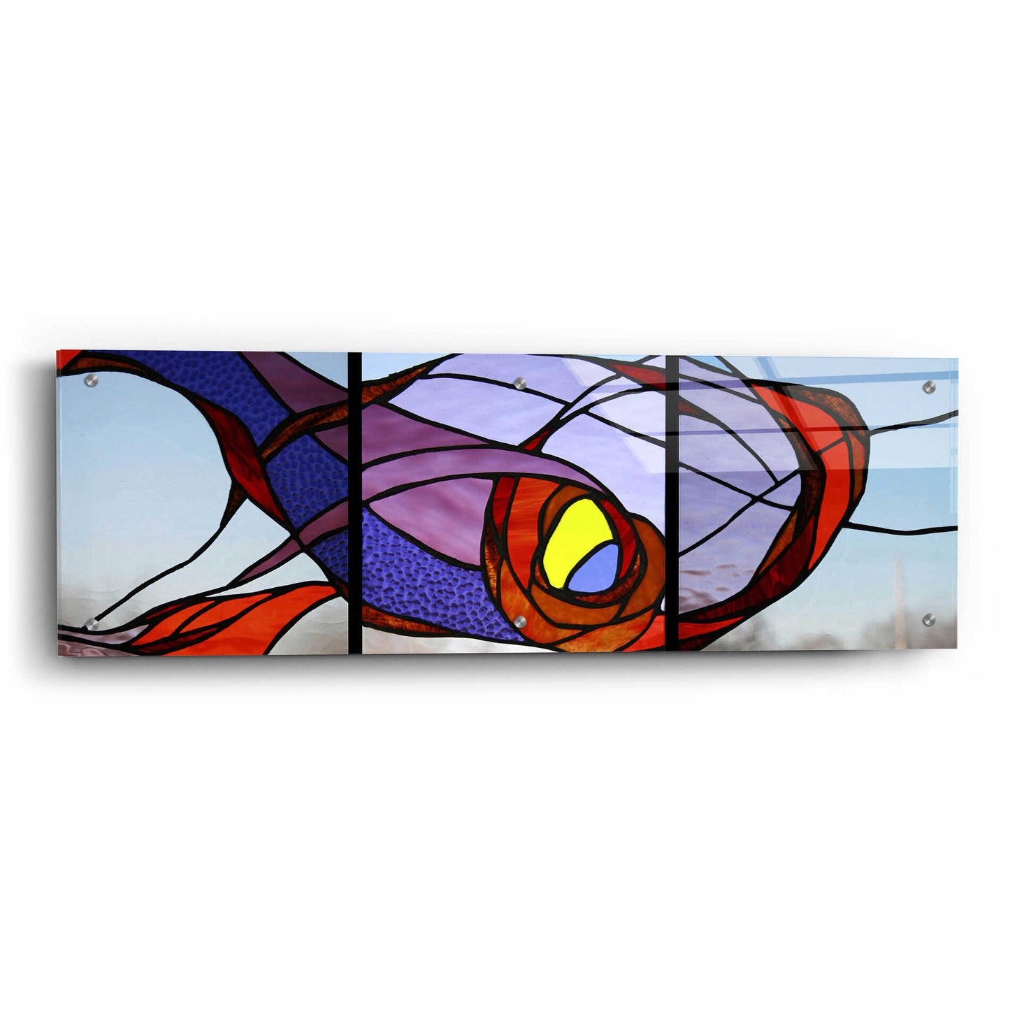 Epic Art 'Entanglement II' by Rita Shimelfarb, Acrylic Glass Wall Art,36x12