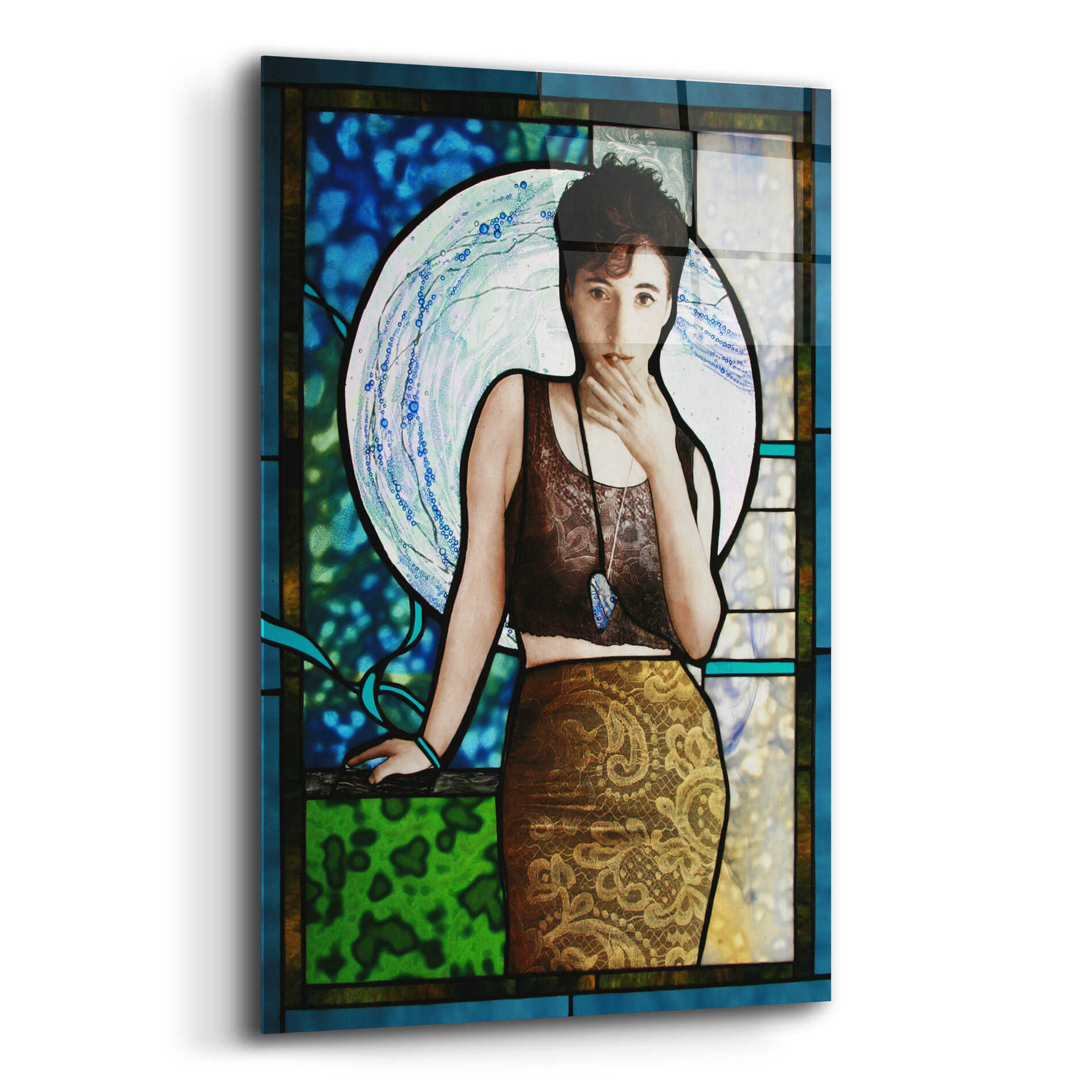 Epic Art 'Blueheart' by Rita Shimelfarb, Acrylic Glass Wall Art,12x16