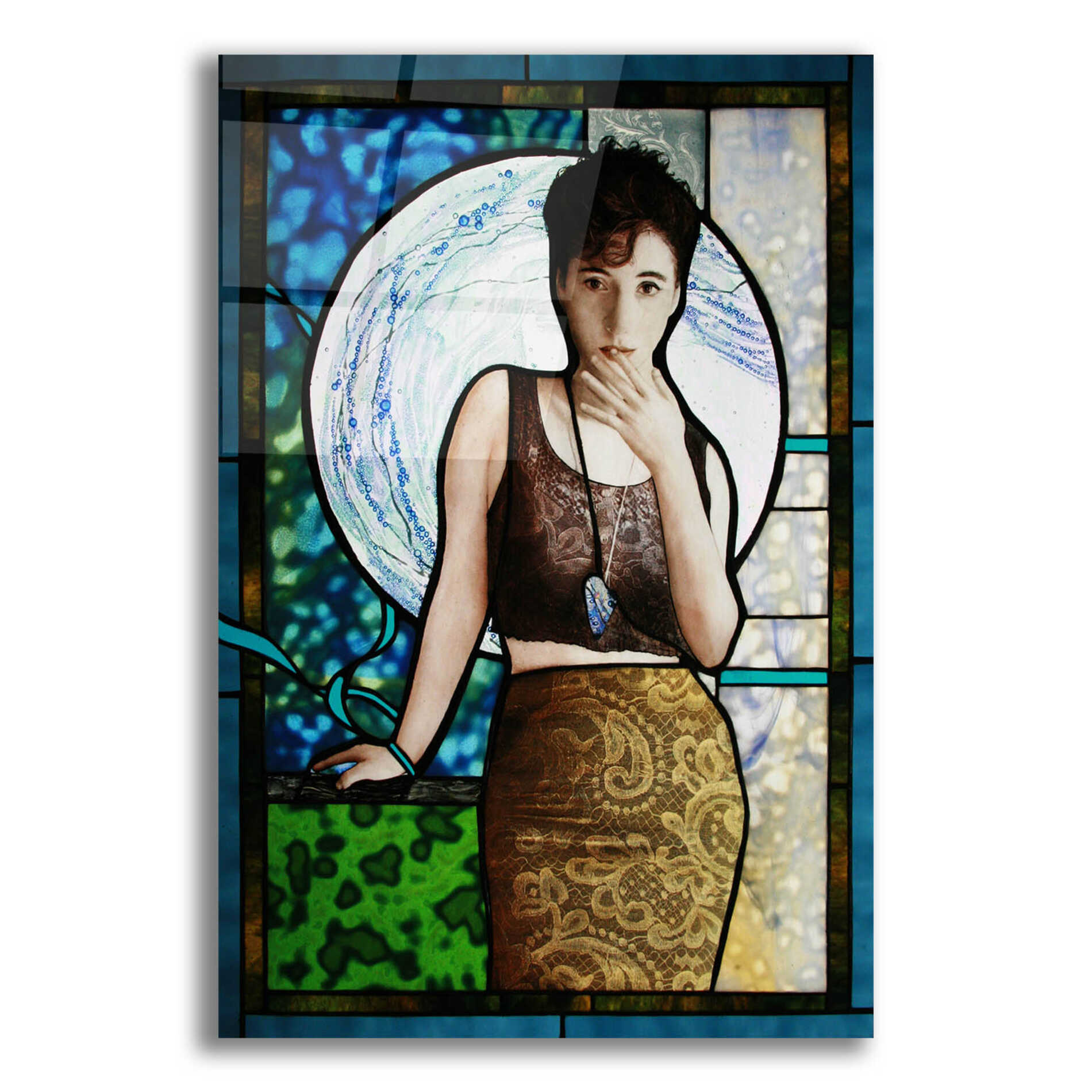 Epic Art 'Blueheart' by Rita Shimelfarb, Acrylic Glass Wall Art,12x16