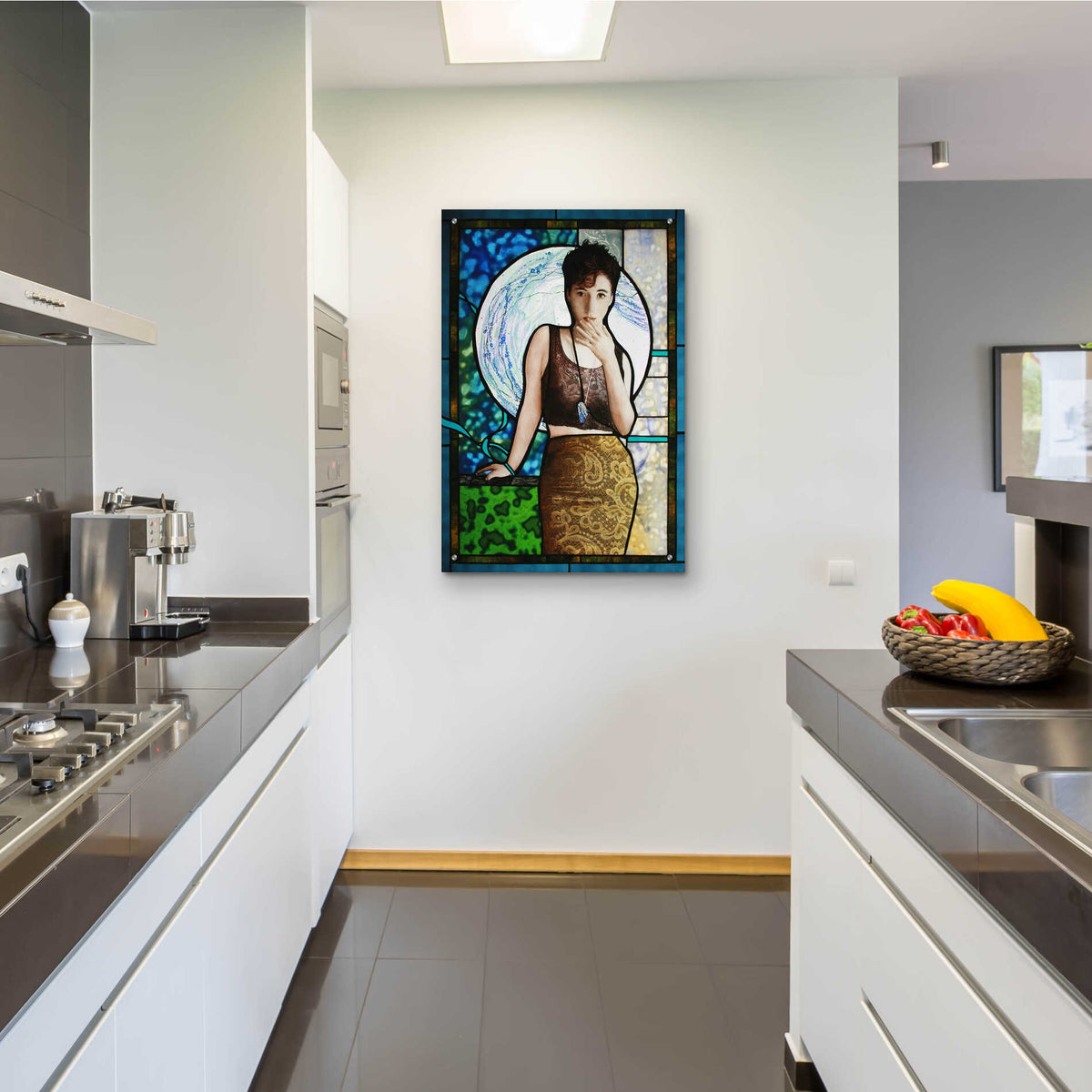 Epic Art 'Blueheart' by Rita Shimelfarb, Acrylic Glass Wall Art,24x36
