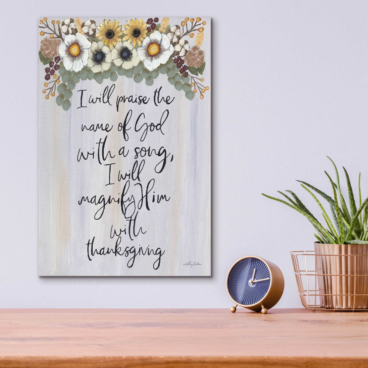 Epic Art 'I Will Praise the Name of God' by Ashley Justice, Acrylic Glass Wall Art,12x16