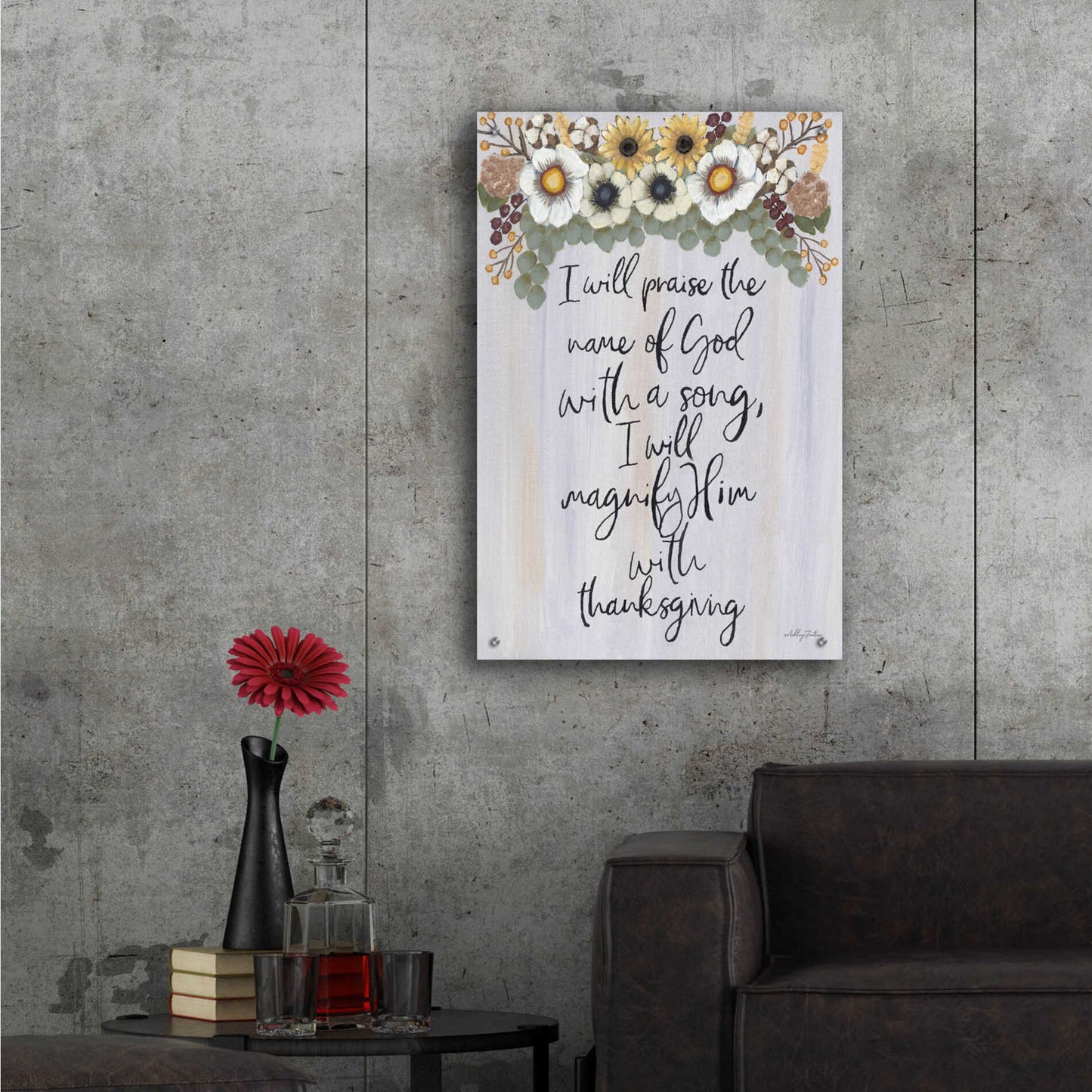 Epic Art 'I Will Praise the Name of God' by Ashley Justice, Acrylic Glass Wall Art,24x36