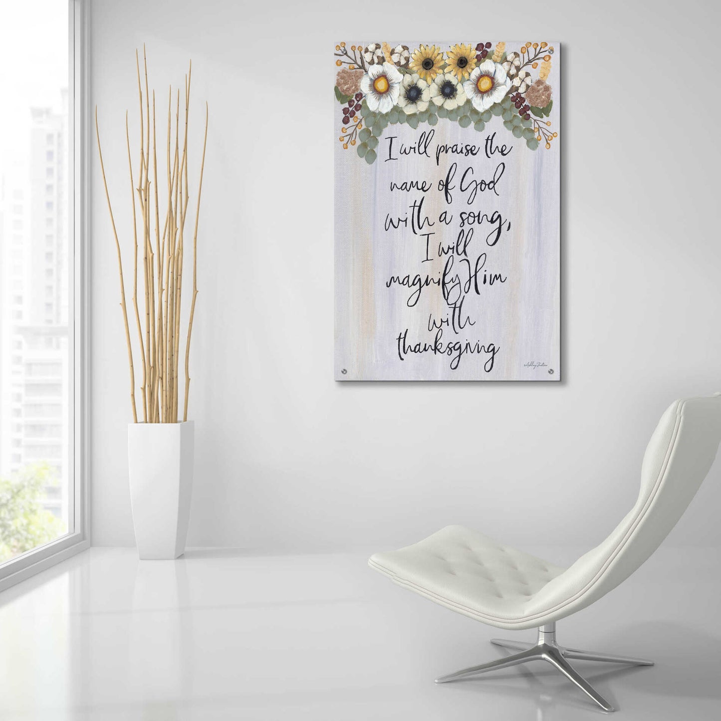 Epic Art 'I Will Praise the Name of God' by Ashley Justice, Acrylic Glass Wall Art,24x36