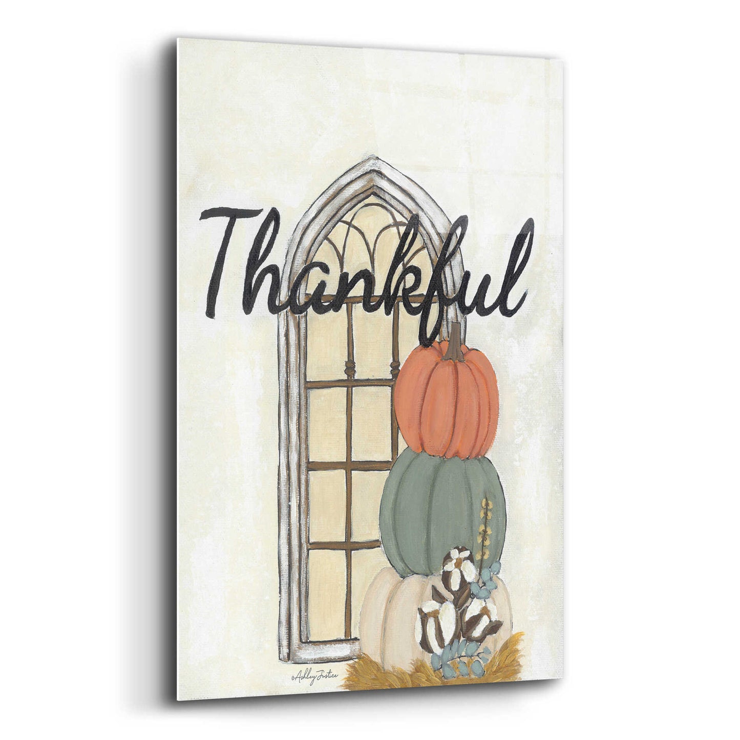 Epic Art 'Fall Thankful' by Ashley Justice, Acrylic Glass Wall Art,12x16