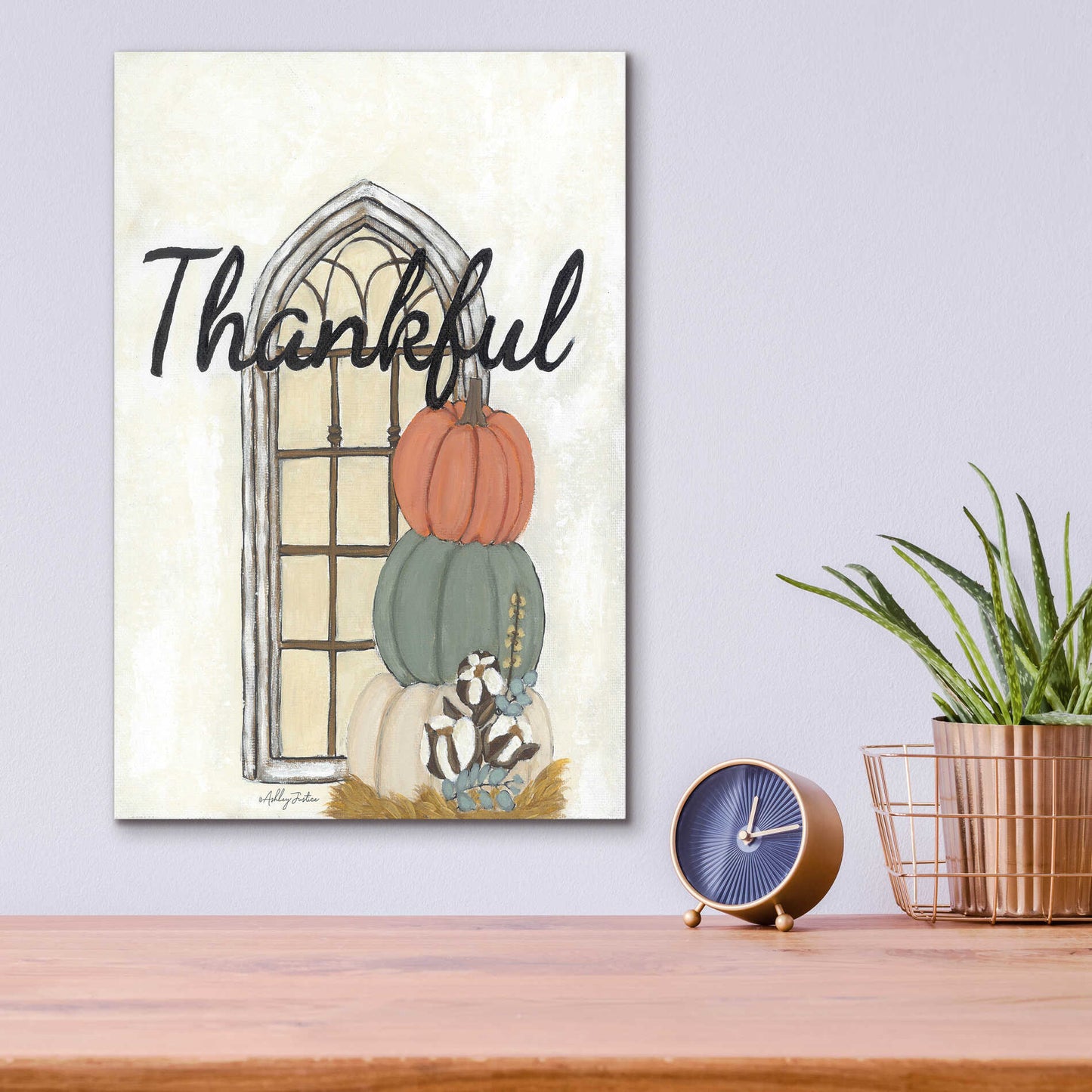 Epic Art 'Fall Thankful' by Ashley Justice, Acrylic Glass Wall Art,12x16