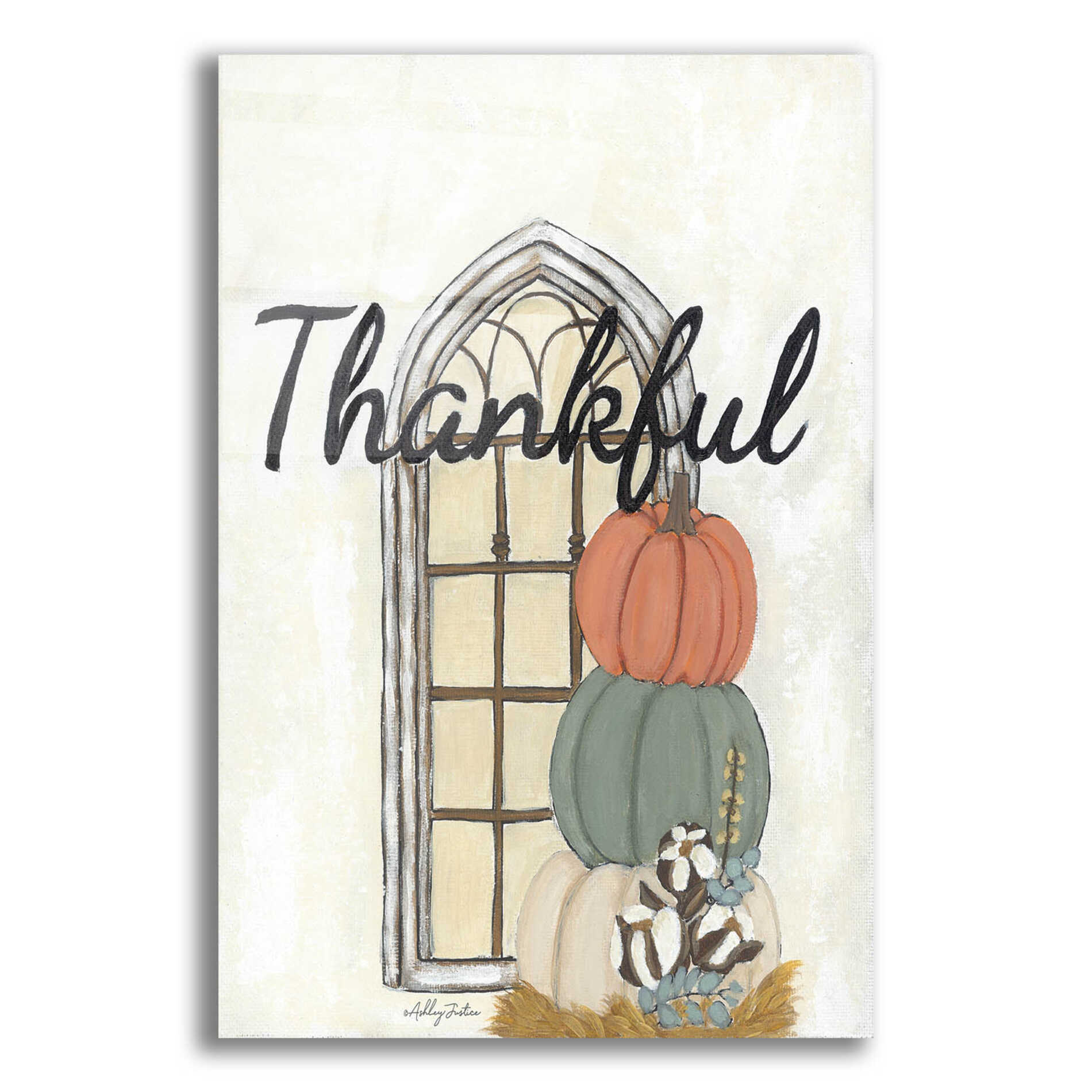 Epic Art 'Fall Thankful' by Ashley Justice, Acrylic Glass Wall Art,12x16