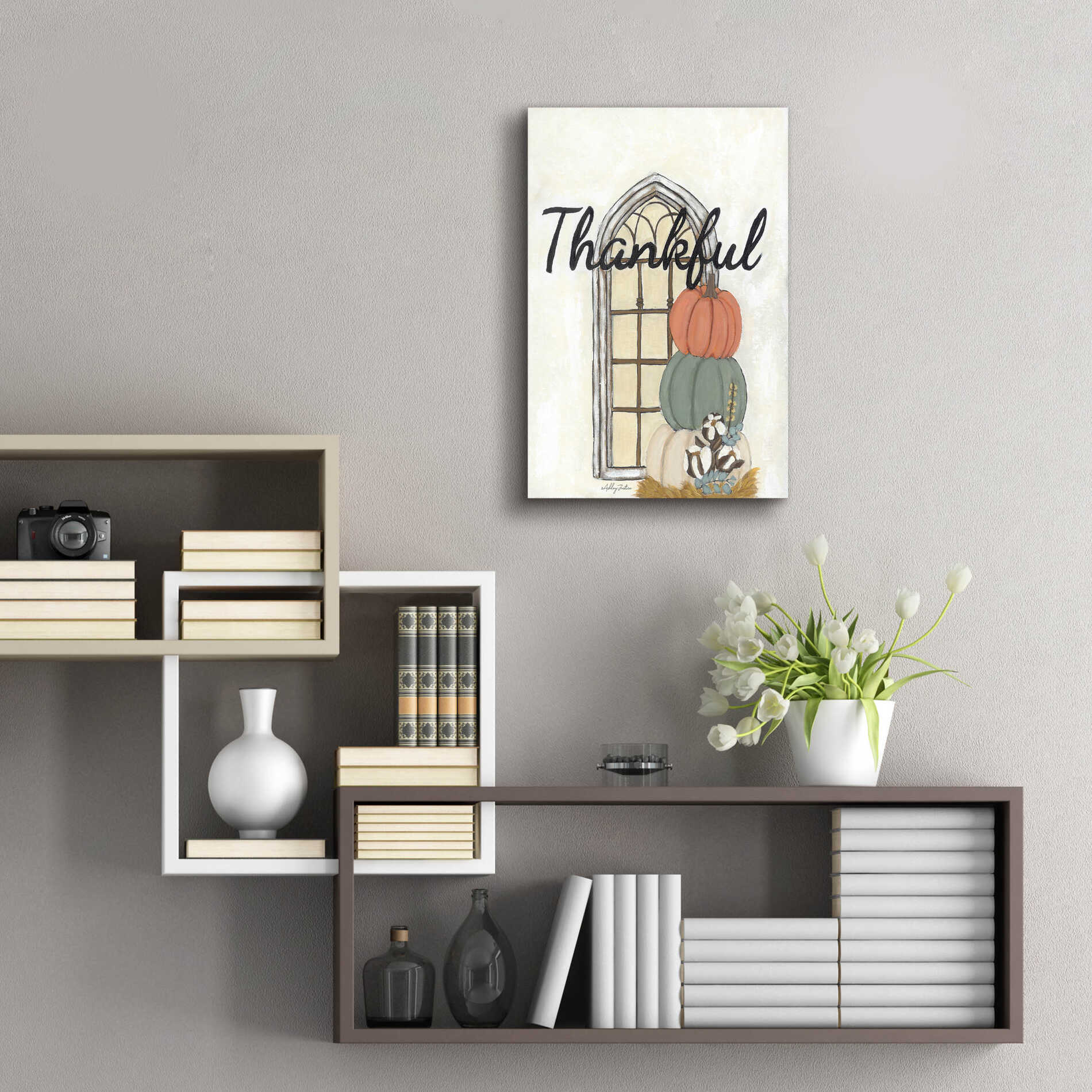 Epic Art 'Fall Thankful' by Ashley Justice, Acrylic Glass Wall Art,16x24