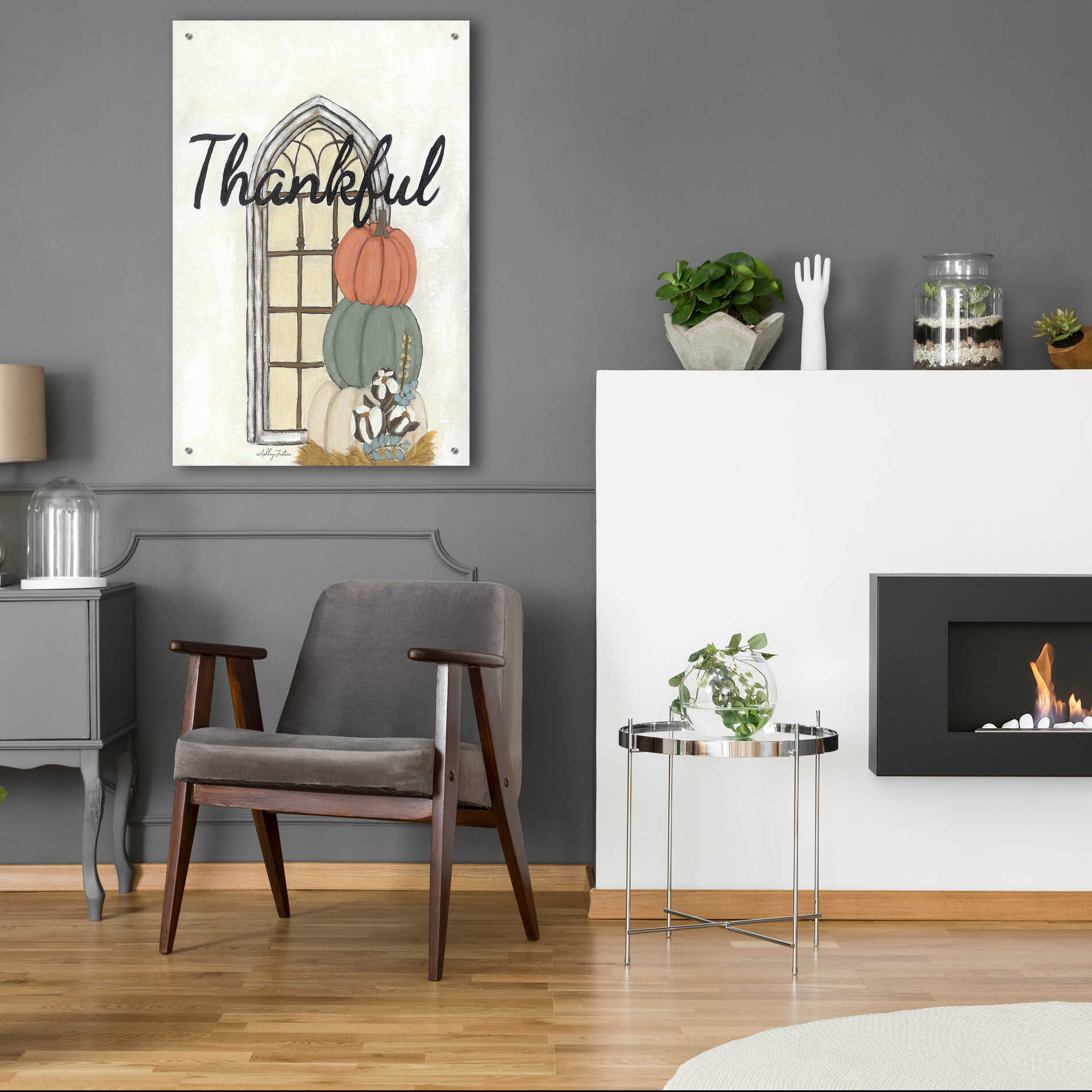 Epic Art 'Fall Thankful' by Ashley Justice, Acrylic Glass Wall Art,24x36