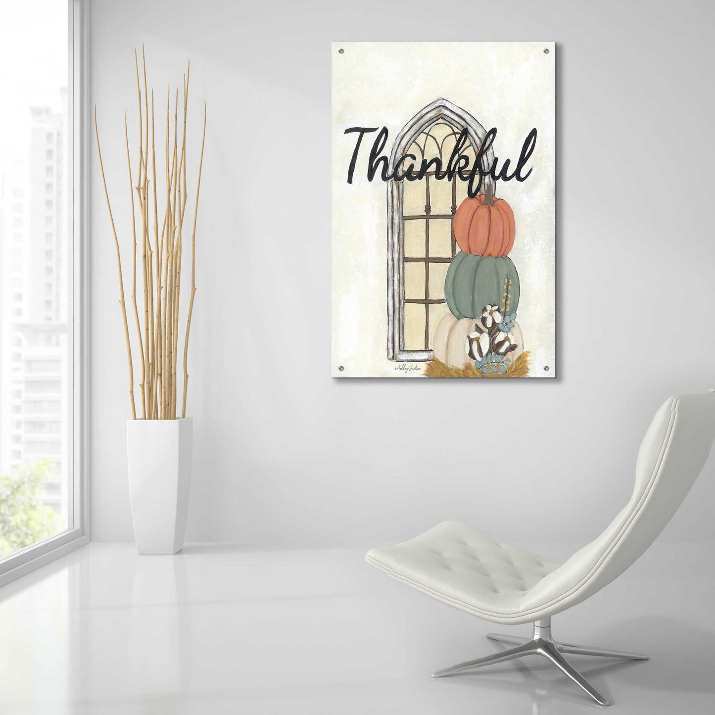 Epic Art 'Fall Thankful' by Ashley Justice, Acrylic Glass Wall Art,24x36