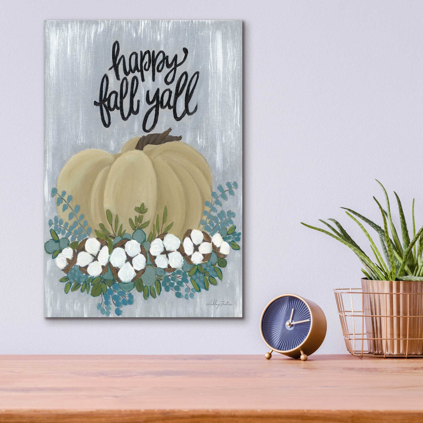 Epic Art 'Happy Fall Y'All' by Ashley Justice, Acrylic Glass Wall Art,12x16