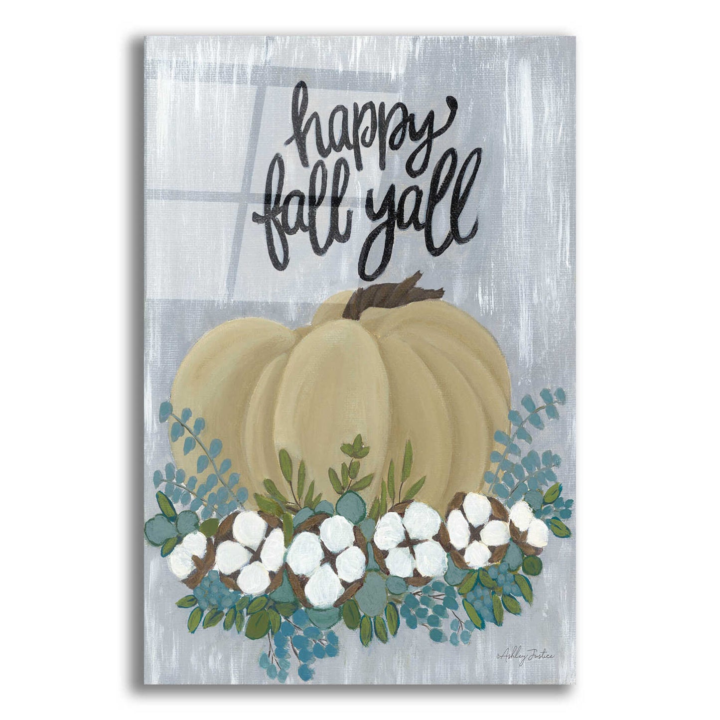 Epic Art 'Happy Fall Y'All' by Ashley Justice, Acrylic Glass Wall Art,12x16