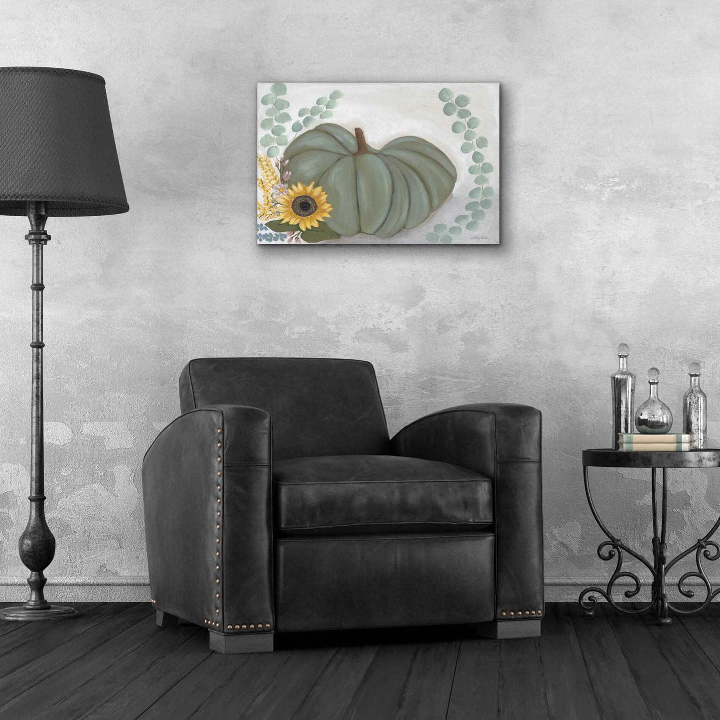 Epic Art 'Green Pumpkin' by Ashley Justice, Acrylic Glass Wall Art,24x16