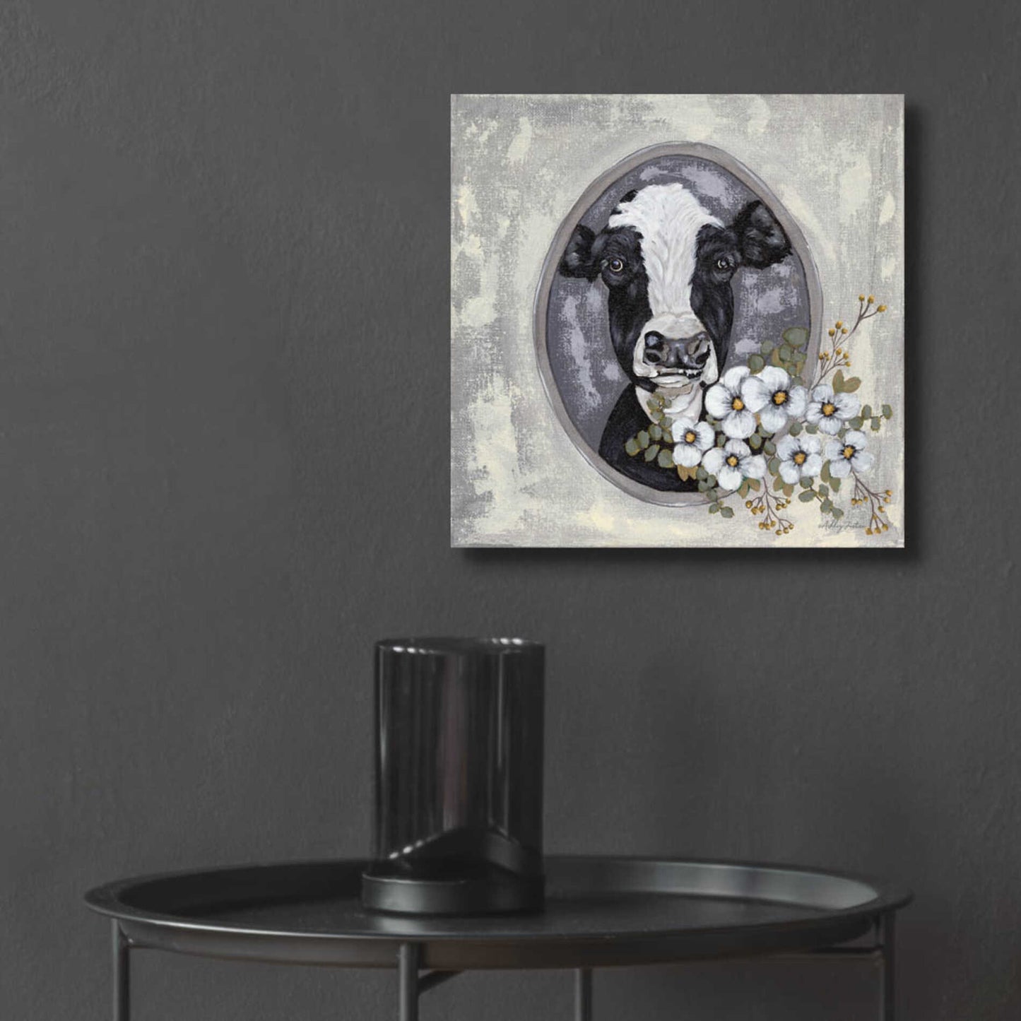 Epic Art 'Framed Cow' by Ashley Justice, Acrylic Glass Wall Art,12x12