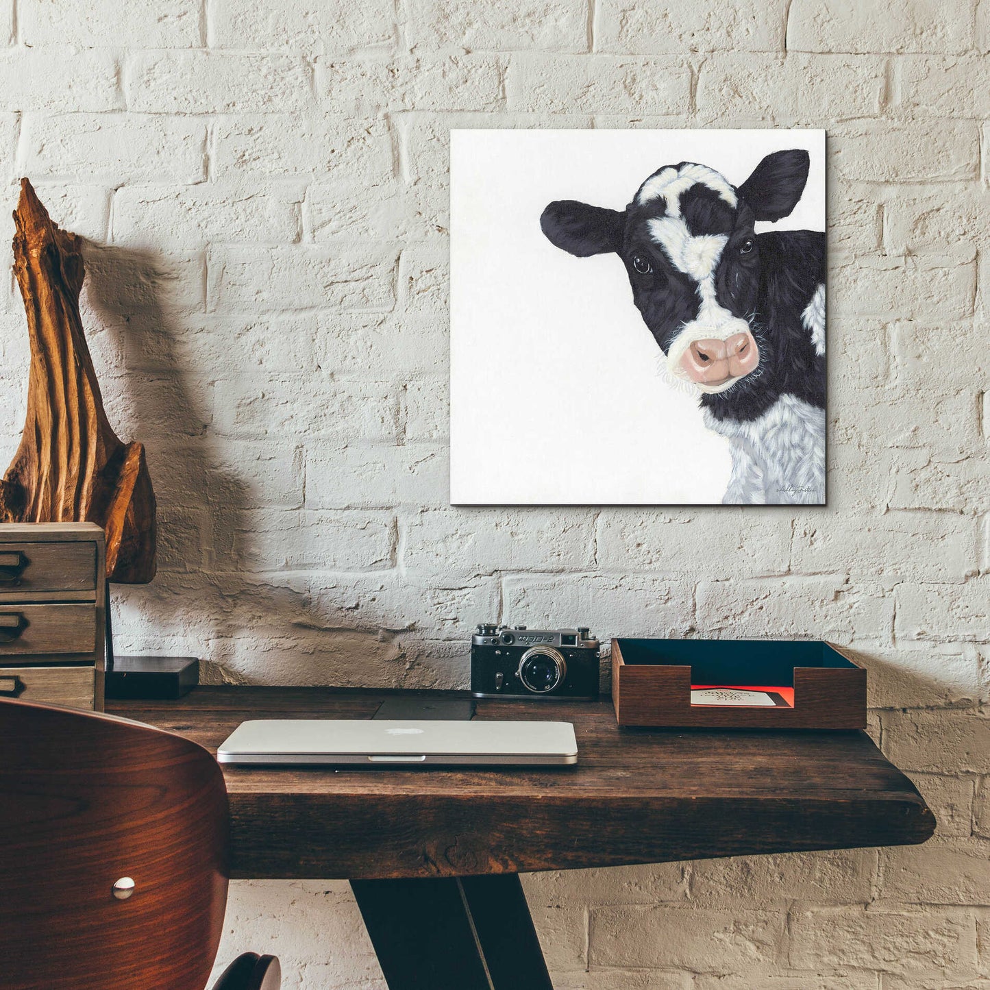 Epic Art 'Cow' by Ashley Justice, Acrylic Glass Wall Art,12x12