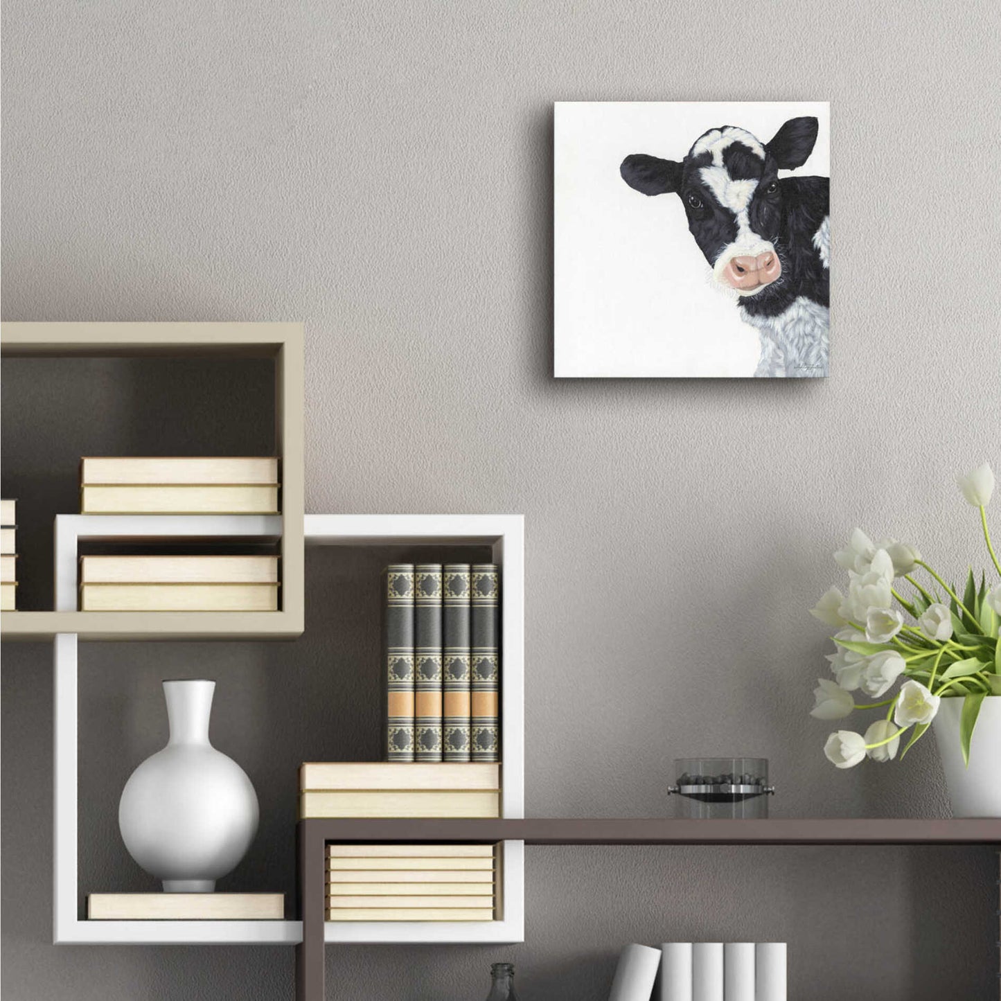 Epic Art 'Cow' by Ashley Justice, Acrylic Glass Wall Art,12x12