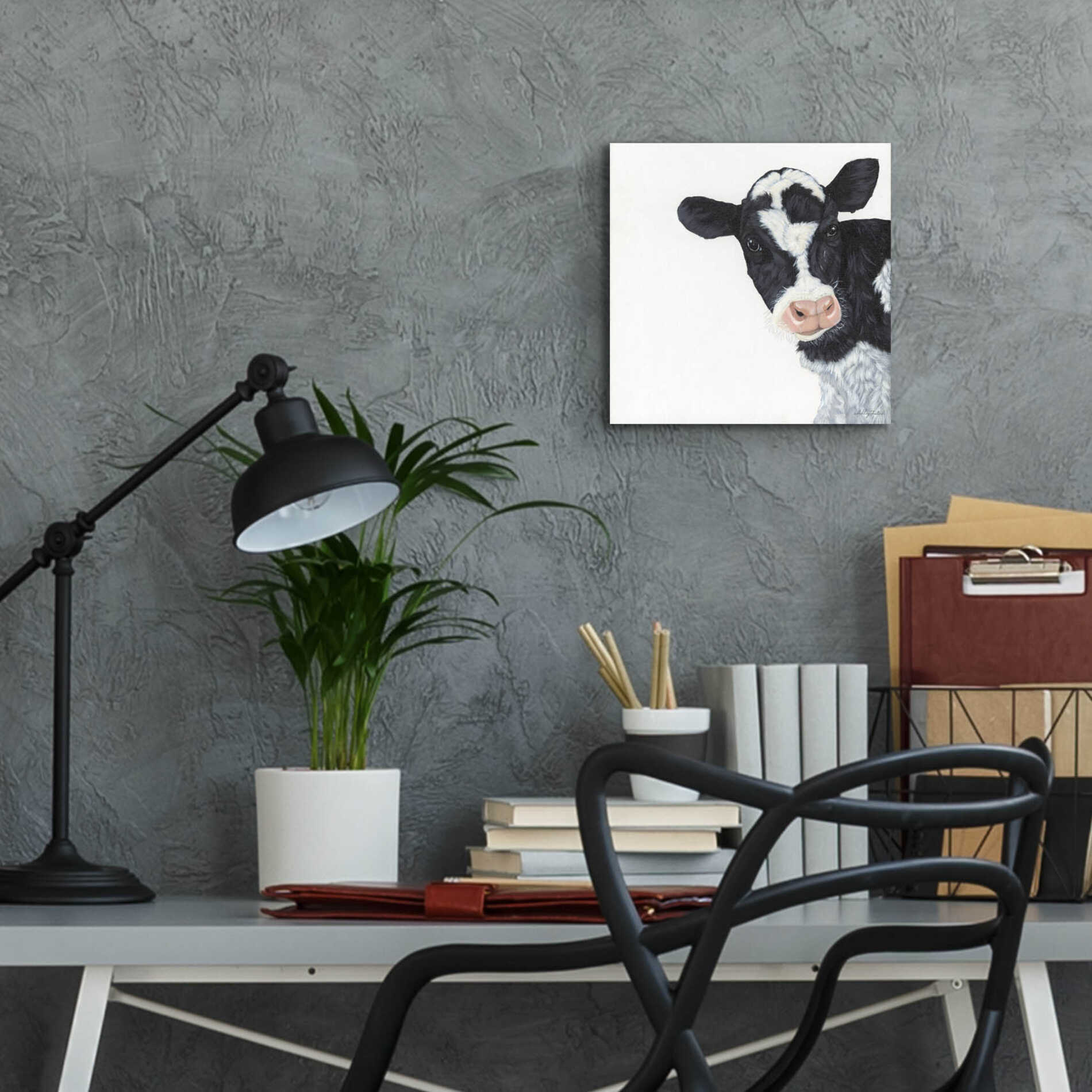 Epic Art 'Cow' by Ashley Justice, Acrylic Glass Wall Art,12x12