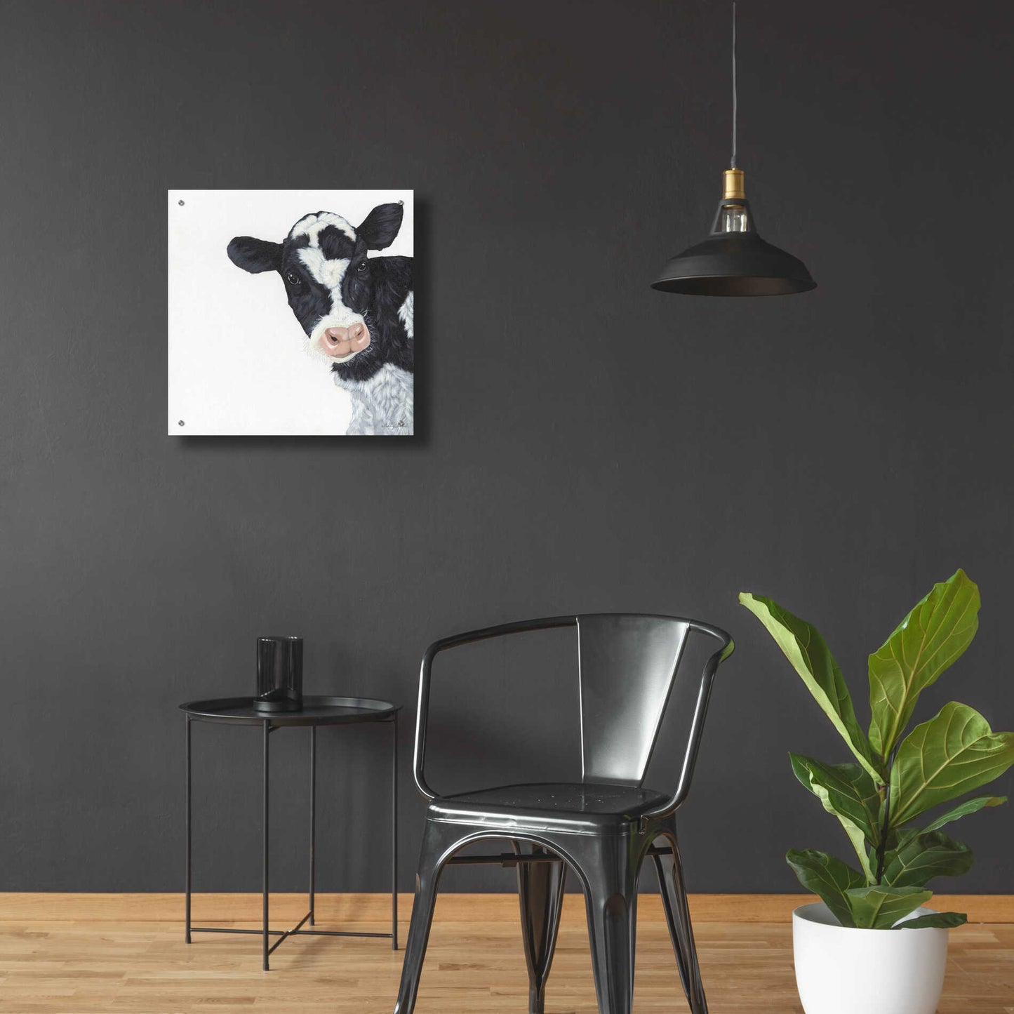 Epic Art 'Cow' by Ashley Justice, Acrylic Glass Wall Art,24x24