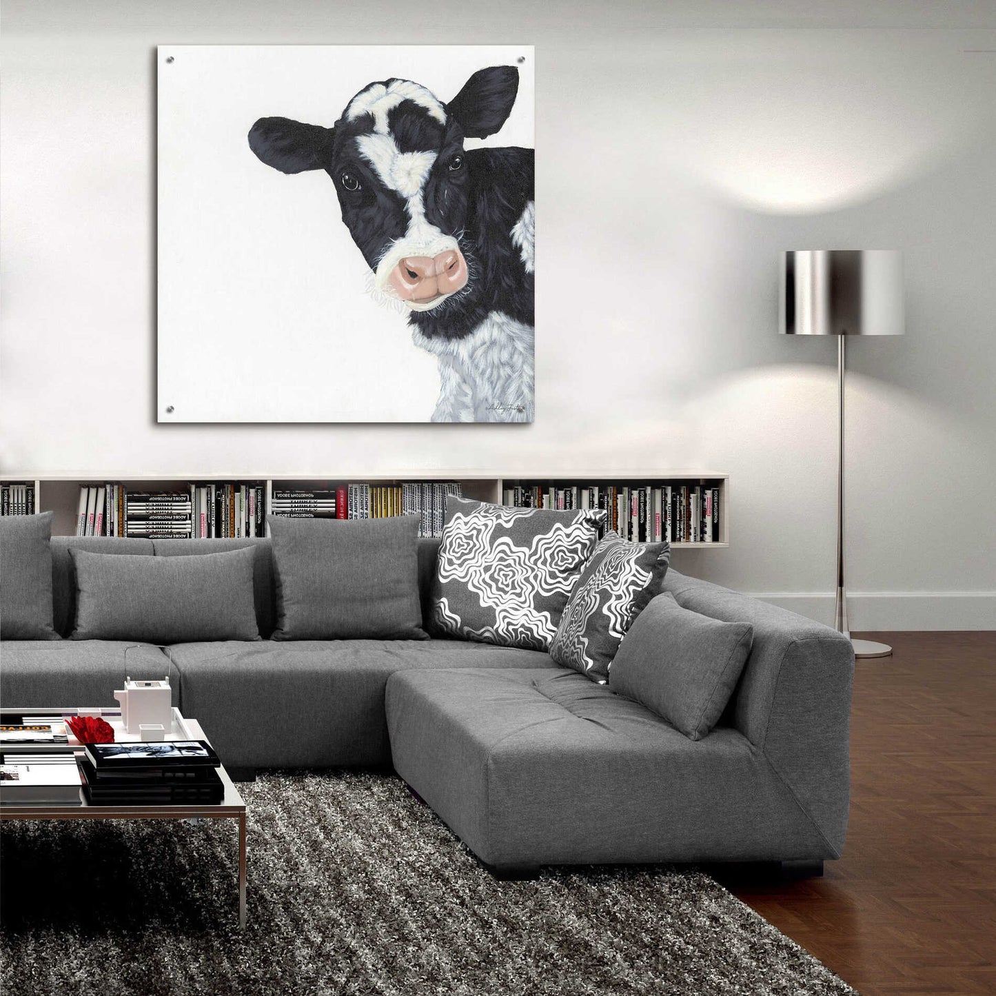 Epic Art 'Cow' by Ashley Justice, Acrylic Glass Wall Art,36x36