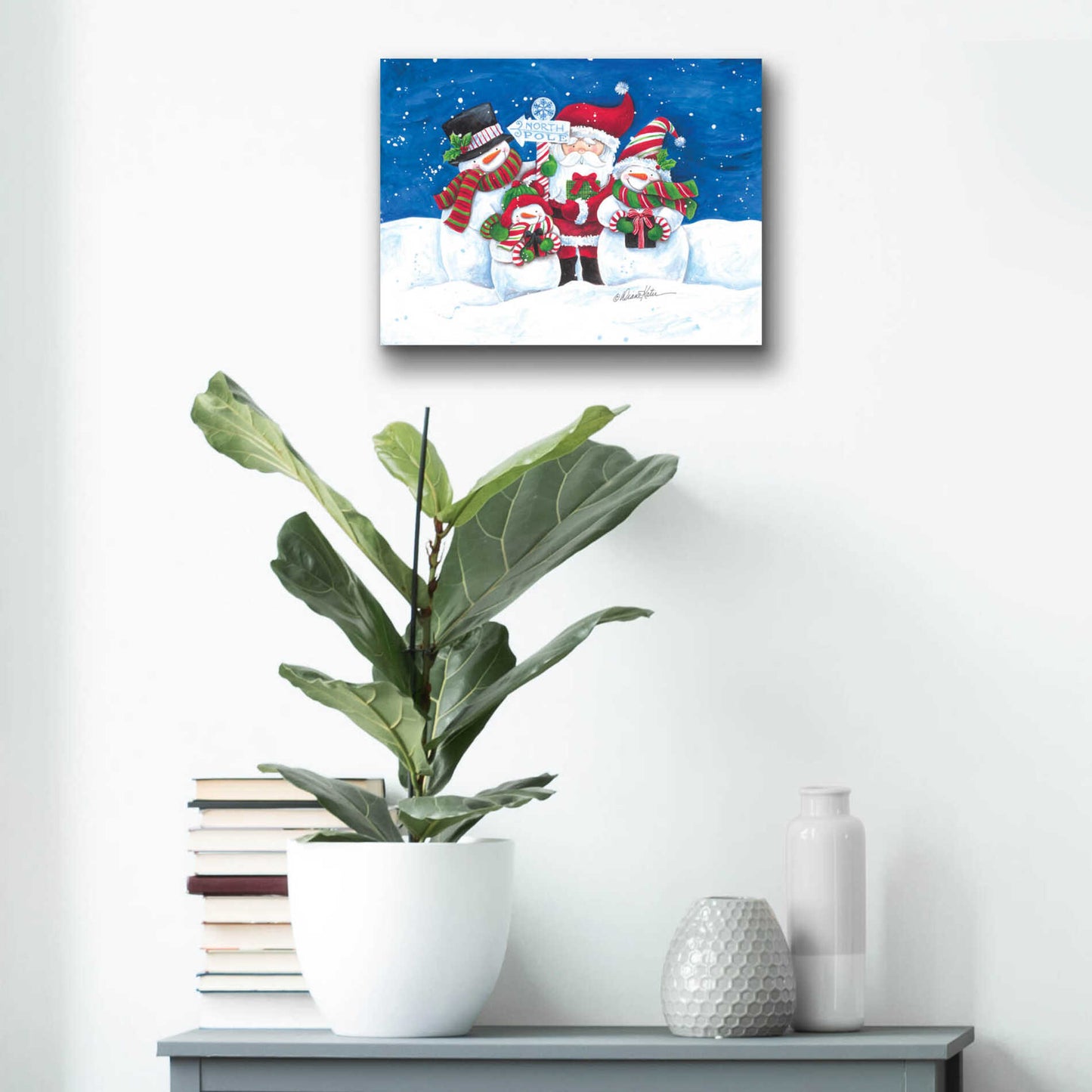 Epic Art 'North Pole Friends' by Diane Kater, Acrylic Glass Wall Art,16x12