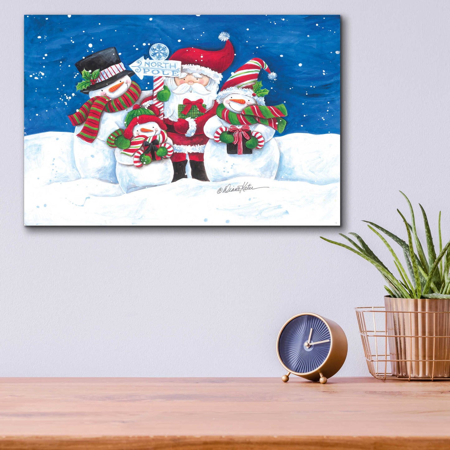 Epic Art 'North Pole Friends' by Diane Kater, Acrylic Glass Wall Art,16x12