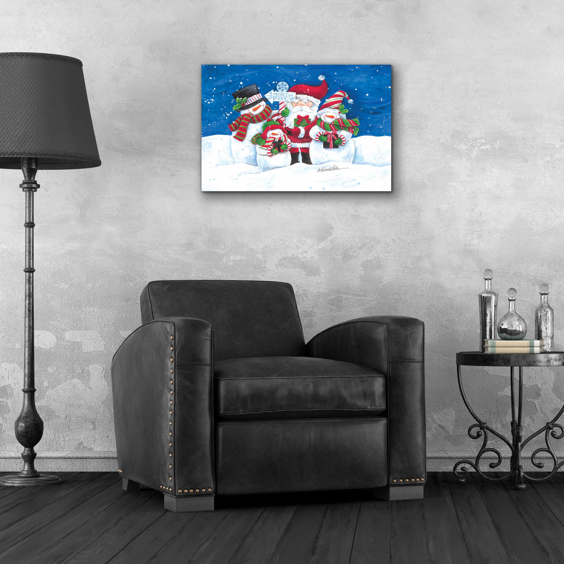 Epic Art 'North Pole Friends' by Diane Kater, Acrylic Glass Wall Art,24x16