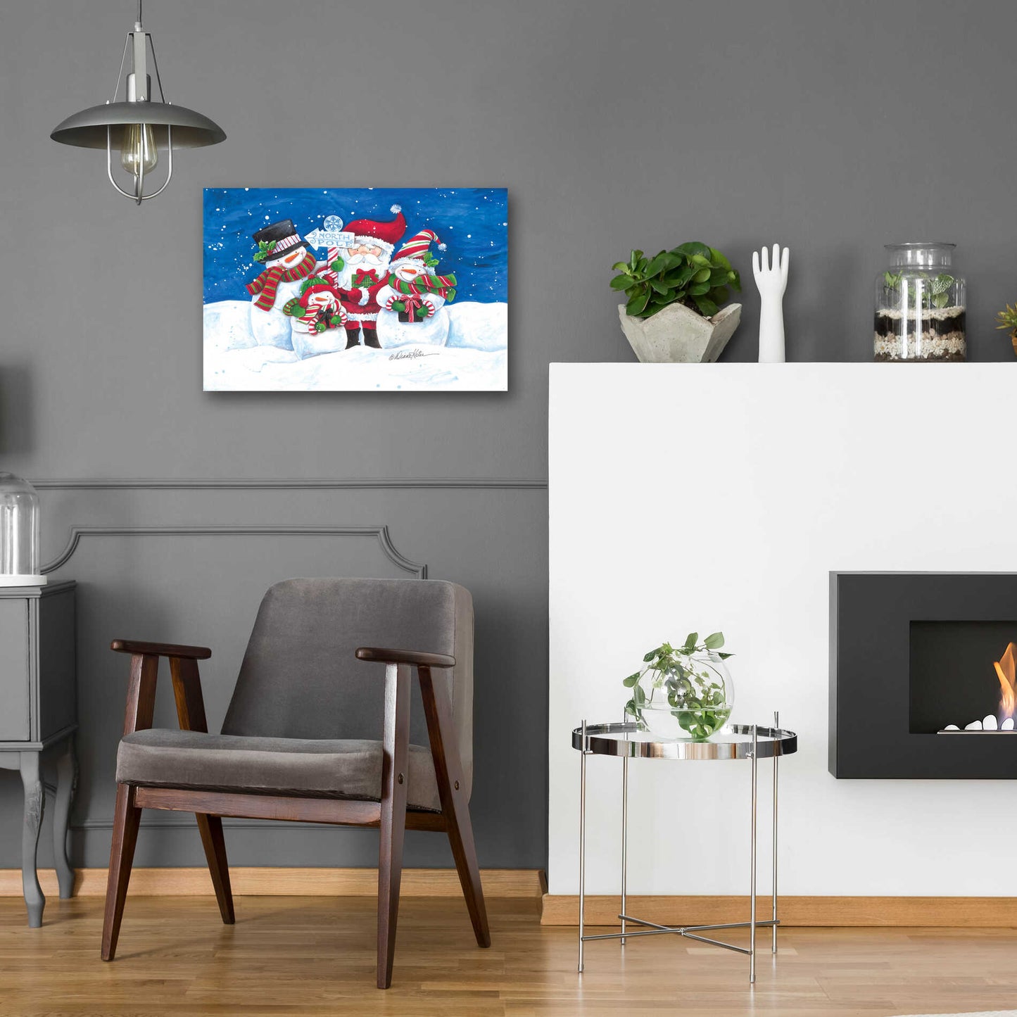 Epic Art 'North Pole Friends' by Diane Kater, Acrylic Glass Wall Art,24x16