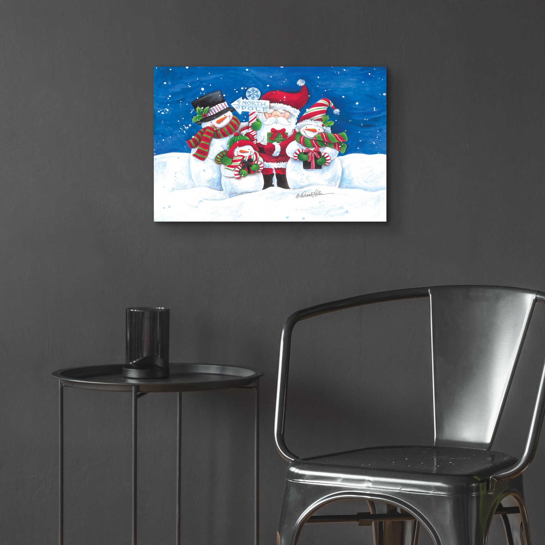 Epic Art 'North Pole Friends' by Diane Kater, Acrylic Glass Wall Art,24x16