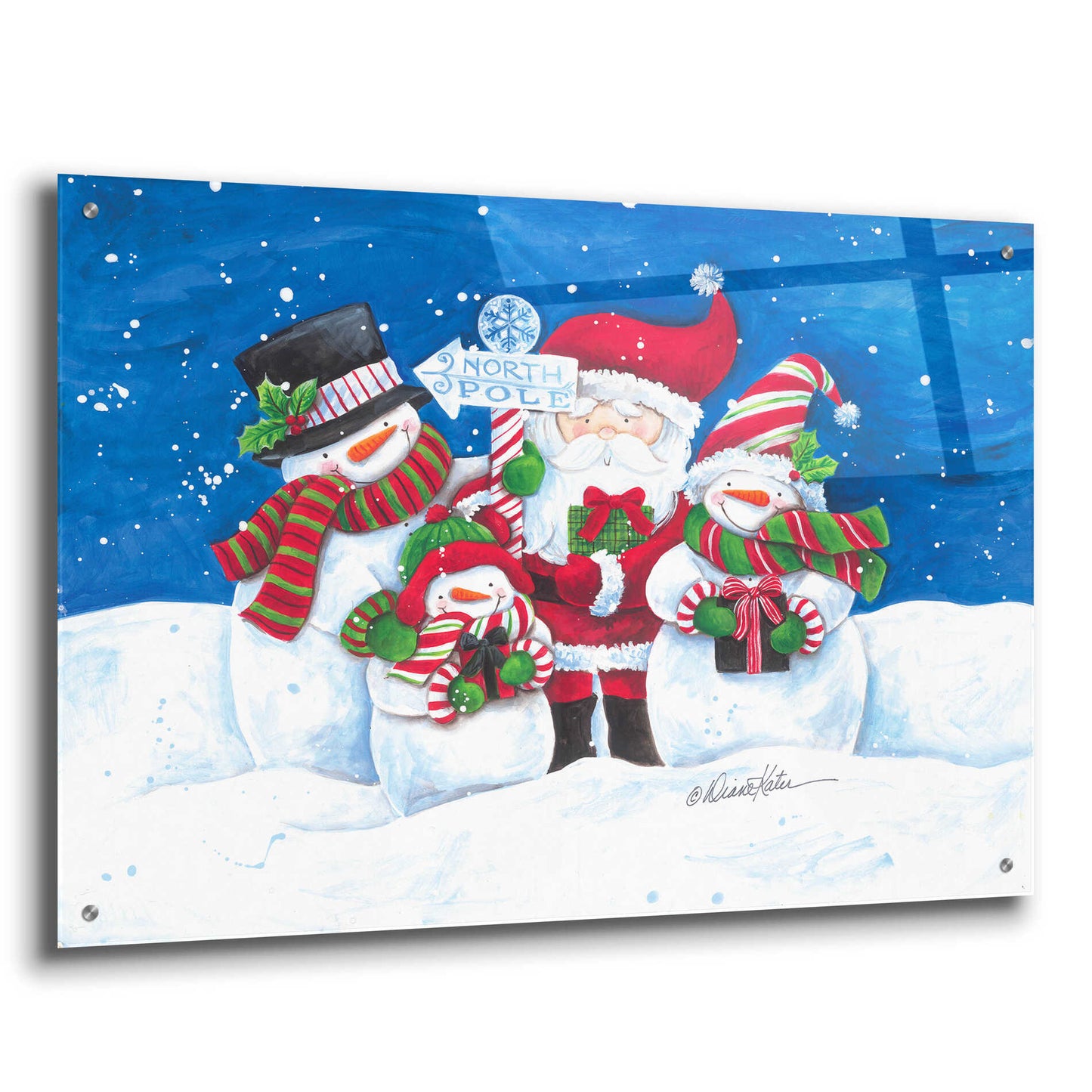 Epic Art 'North Pole Friends' by Diane Kater, Acrylic Glass Wall Art,36x24