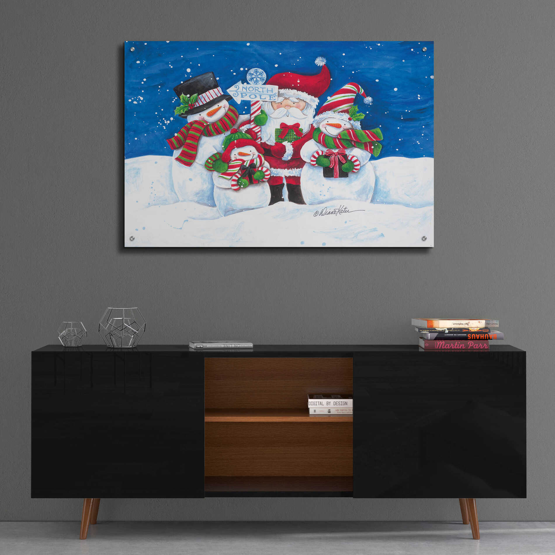 Epic Art 'North Pole Friends' by Diane Kater, Acrylic Glass Wall Art,36x24