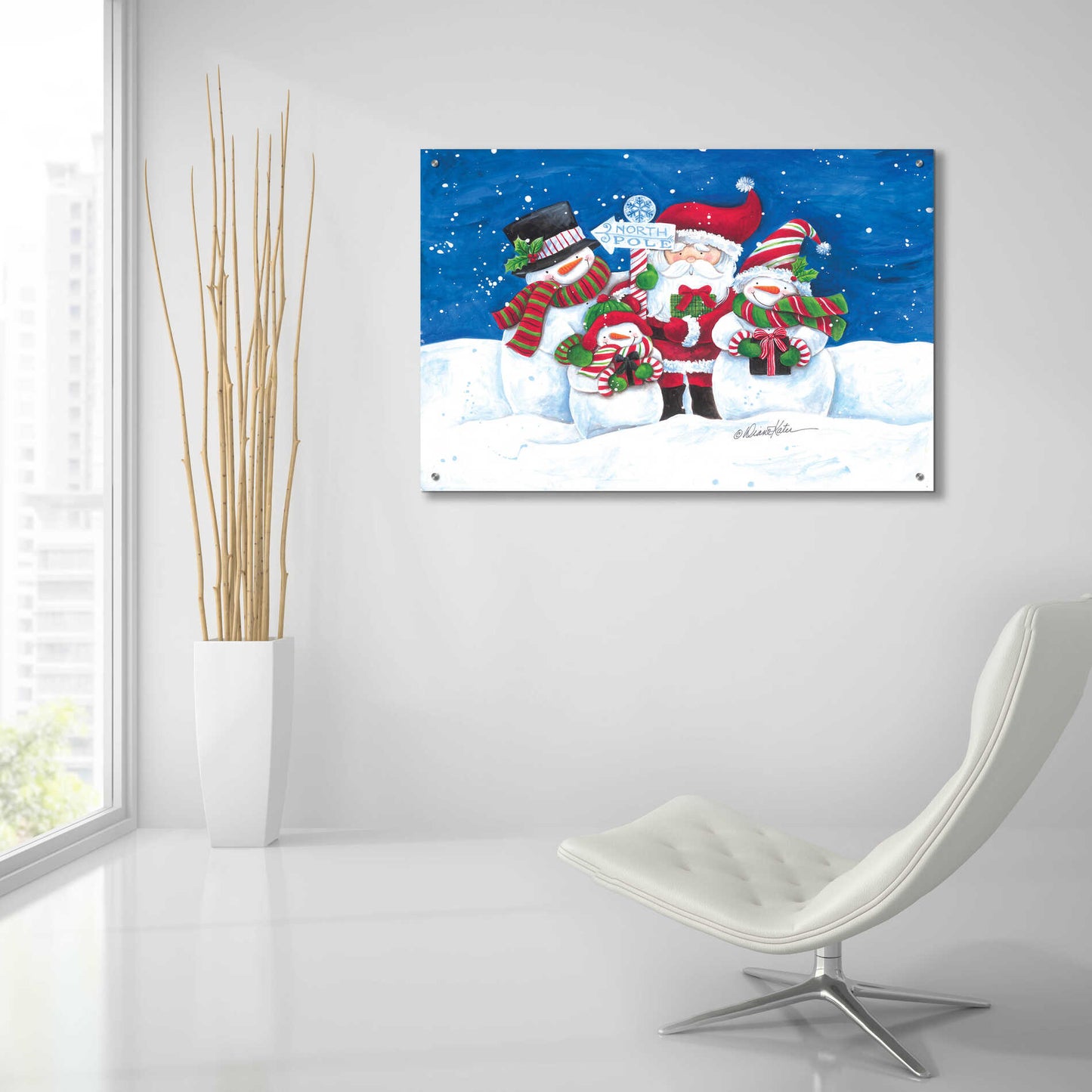 Epic Art 'North Pole Friends' by Diane Kater, Acrylic Glass Wall Art,36x24