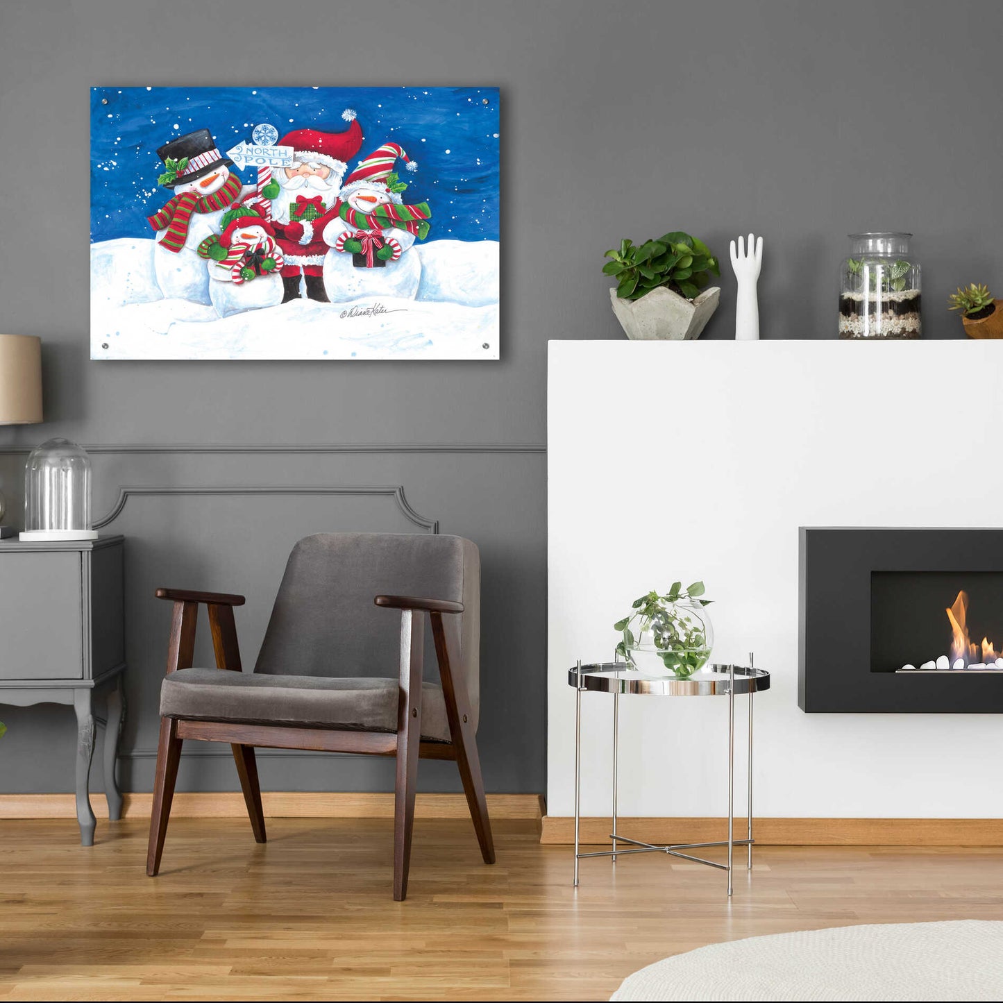 Epic Art 'North Pole Friends' by Diane Kater, Acrylic Glass Wall Art,36x24