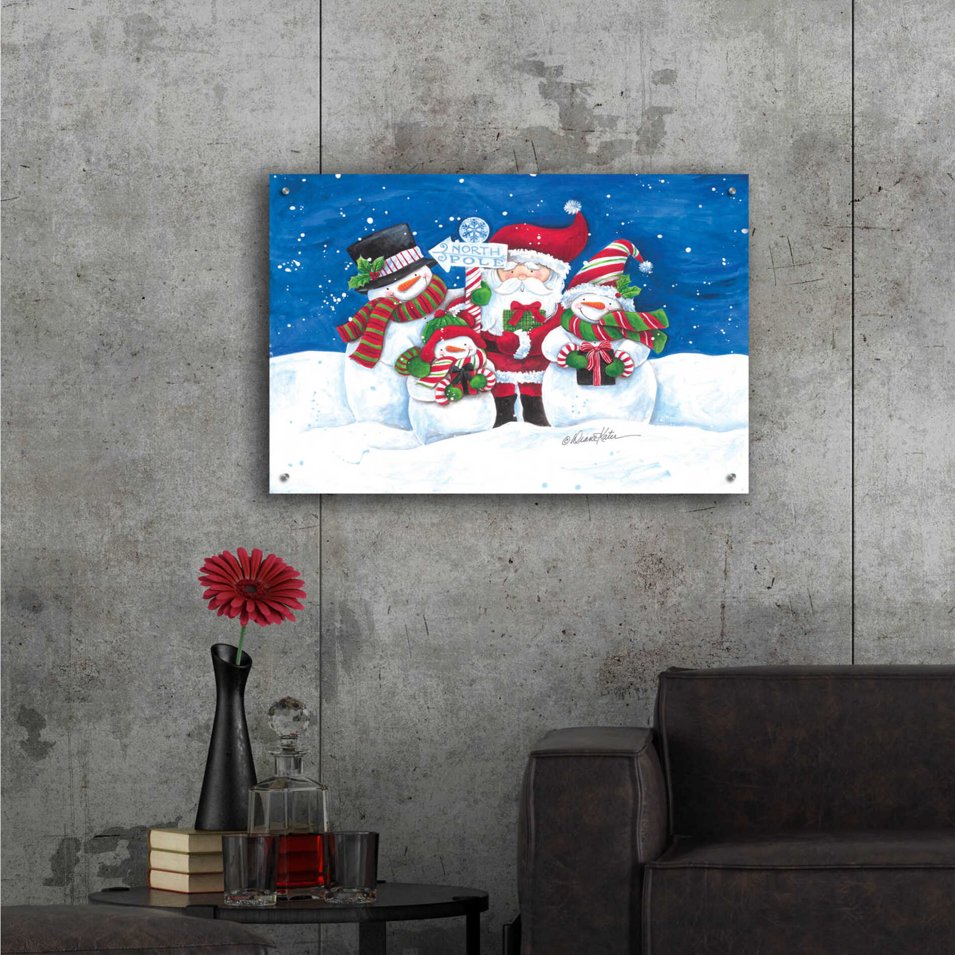 Epic Art 'North Pole Friends' by Diane Kater, Acrylic Glass Wall Art,36x24