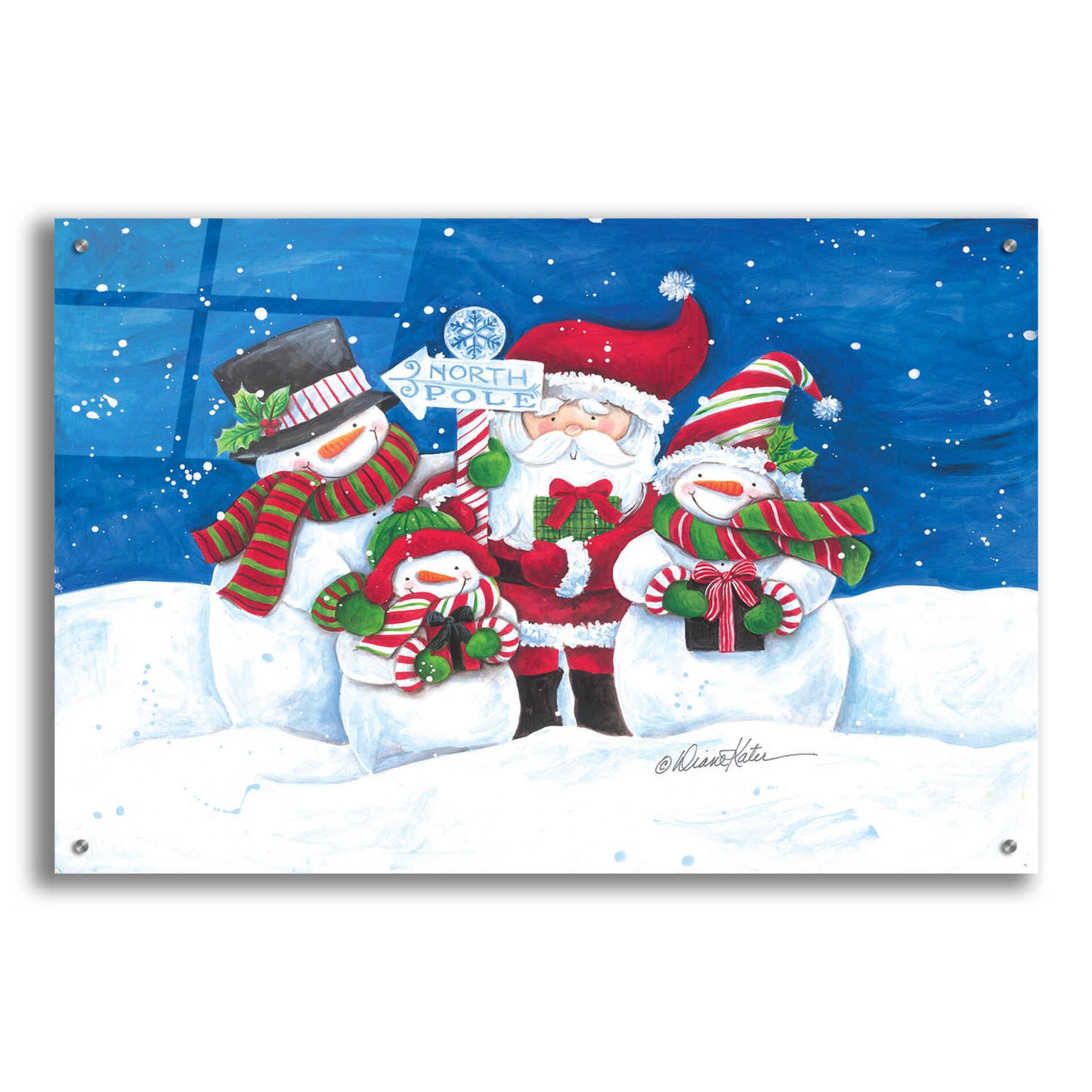 Epic Art 'North Pole Friends' by Diane Kater, Acrylic Glass Wall Art,36x24