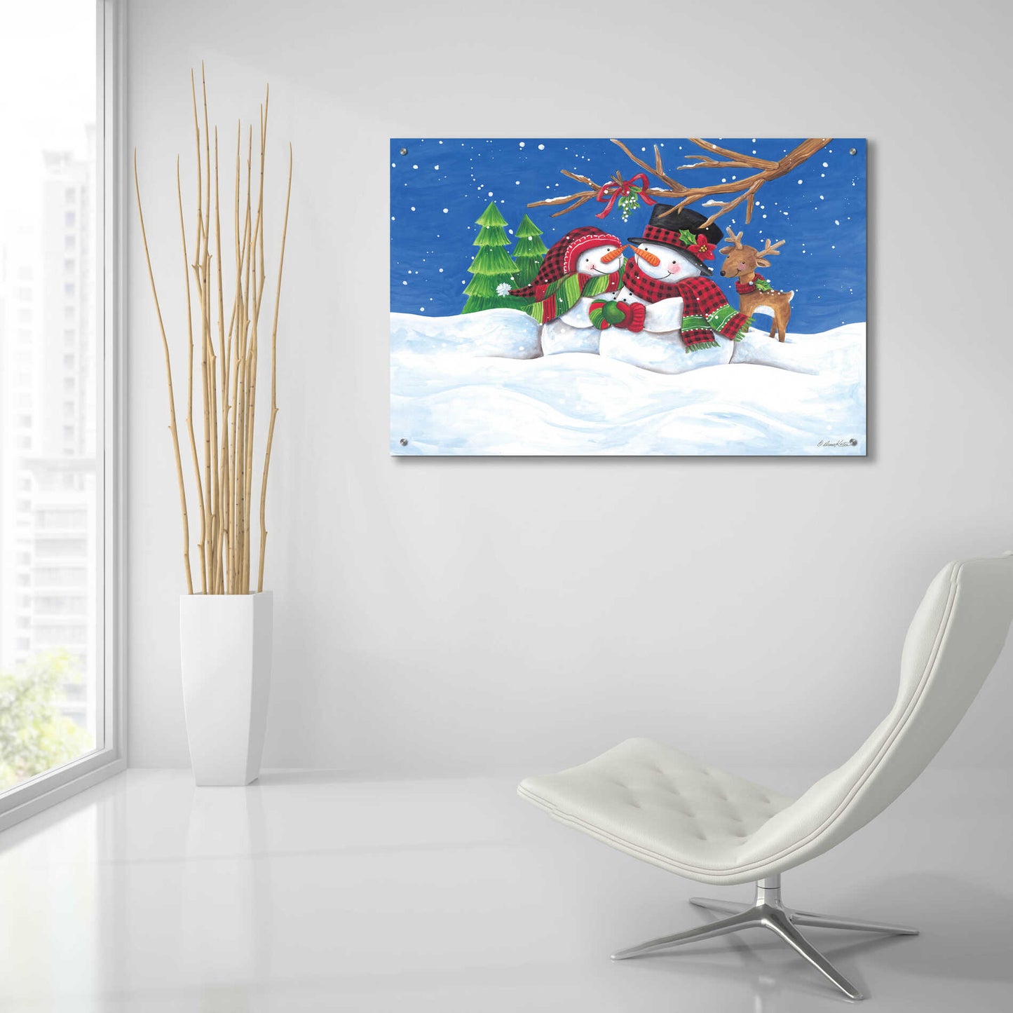 Epic Art 'Snow Couple' by Diane Kater, Acrylic Glass Wall Art,36x24