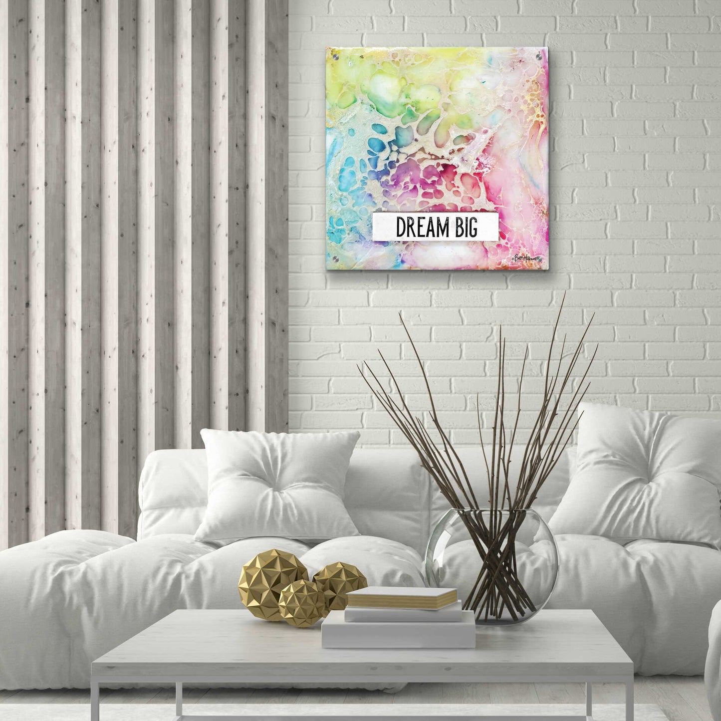 Epic Art 'Dream Big Multicolor' by Britt Hallowell, Acrylic Glass Wall Art,24x24