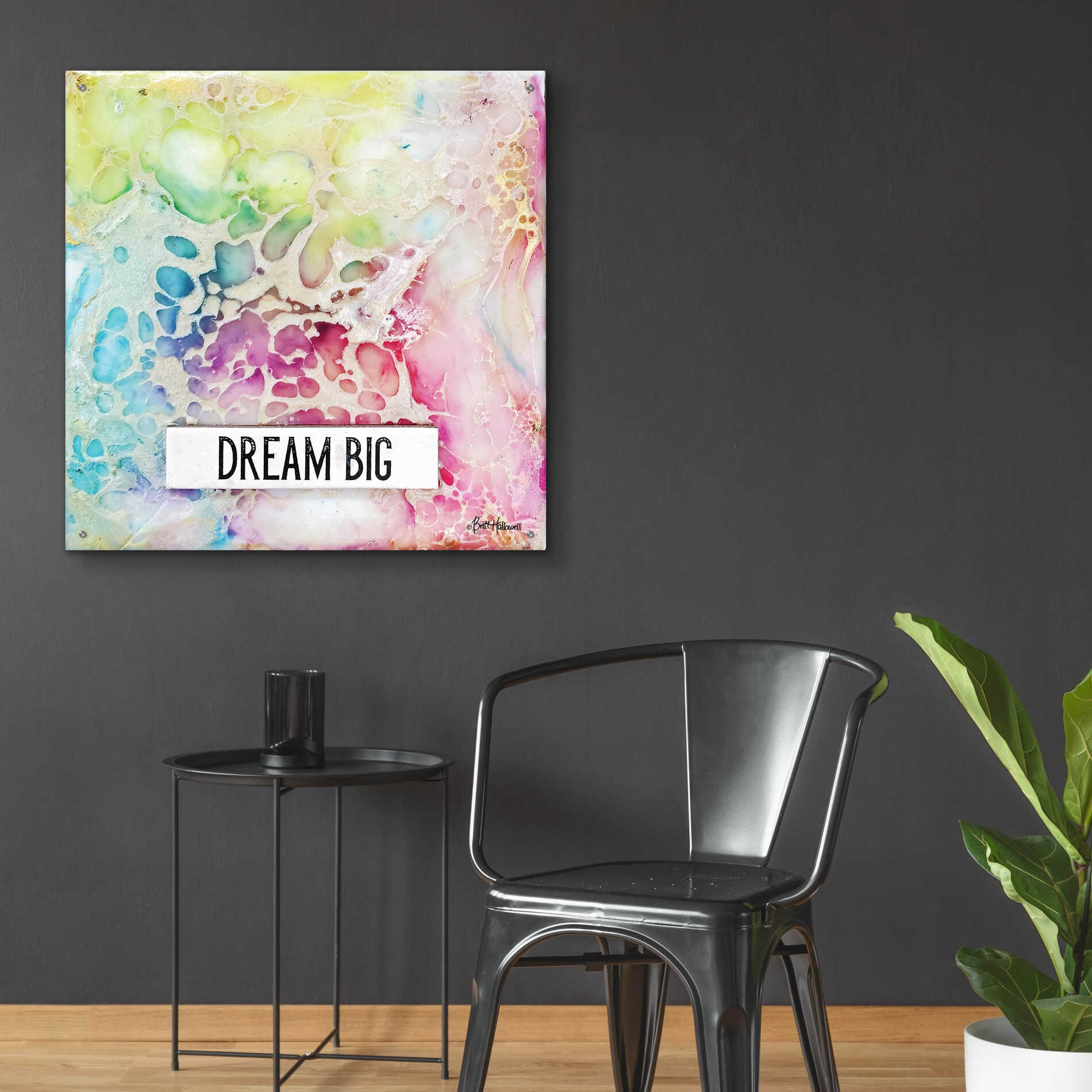 Epic Art 'Dream Big Multicolor' by Britt Hallowell, Acrylic Glass Wall Art,36x36