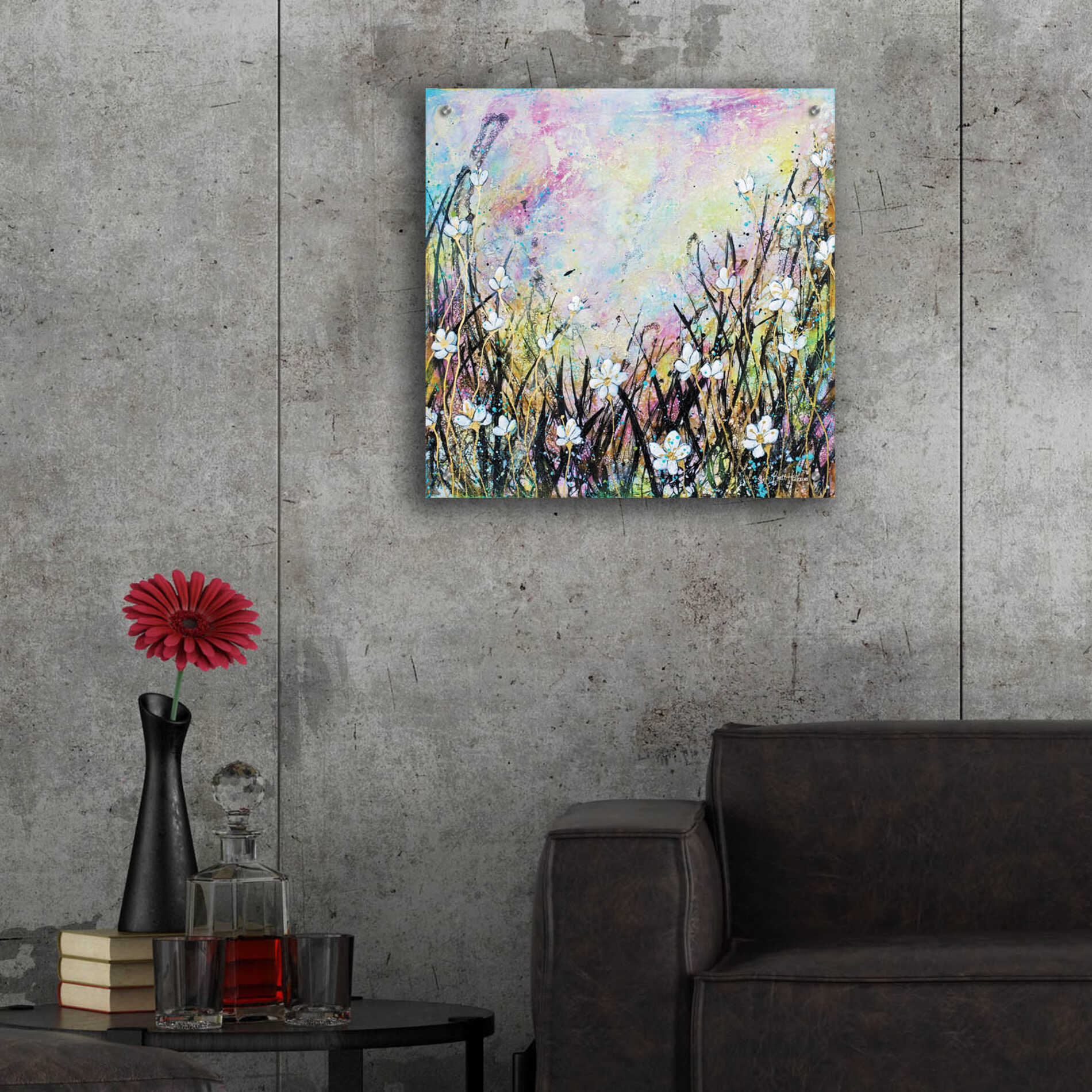 Epic Art 'Sunrise Fields' by Britt Hallowell, Acrylic Glass Wall Art,24x24