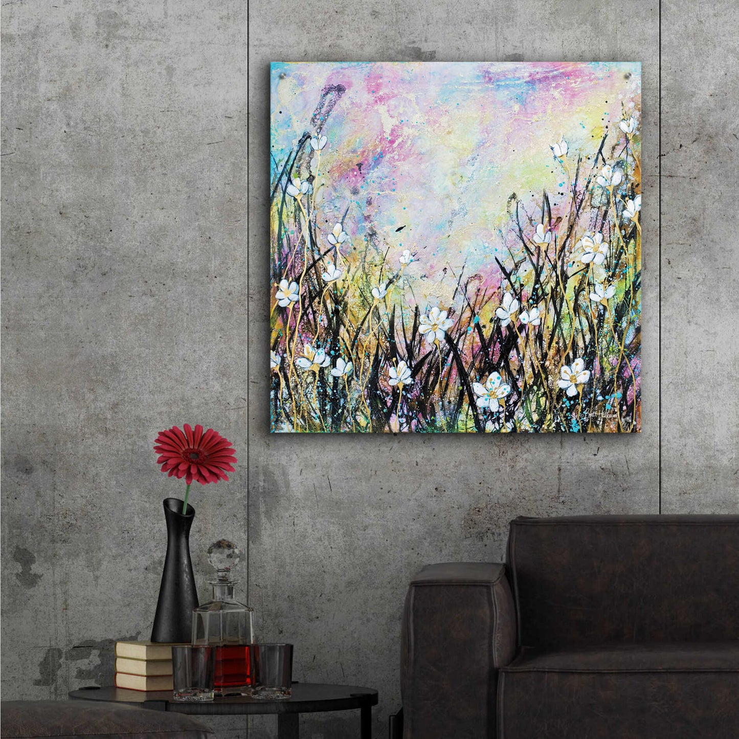 Epic Art 'Sunrise Fields' by Britt Hallowell, Acrylic Glass Wall Art,36x36