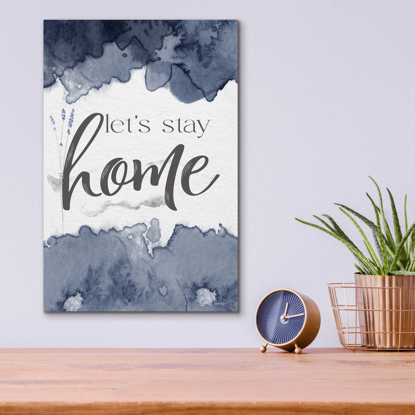 Epic Art 'Let's Stay Home' by Susie Boyer, Acrylic Glass Wall Art,12x16