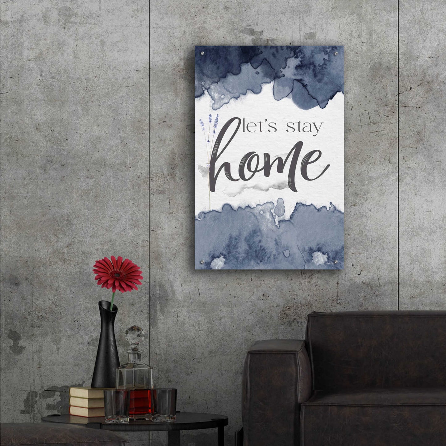 Epic Art 'Let's Stay Home' by Susie Boyer, Acrylic Glass Wall Art,24x36