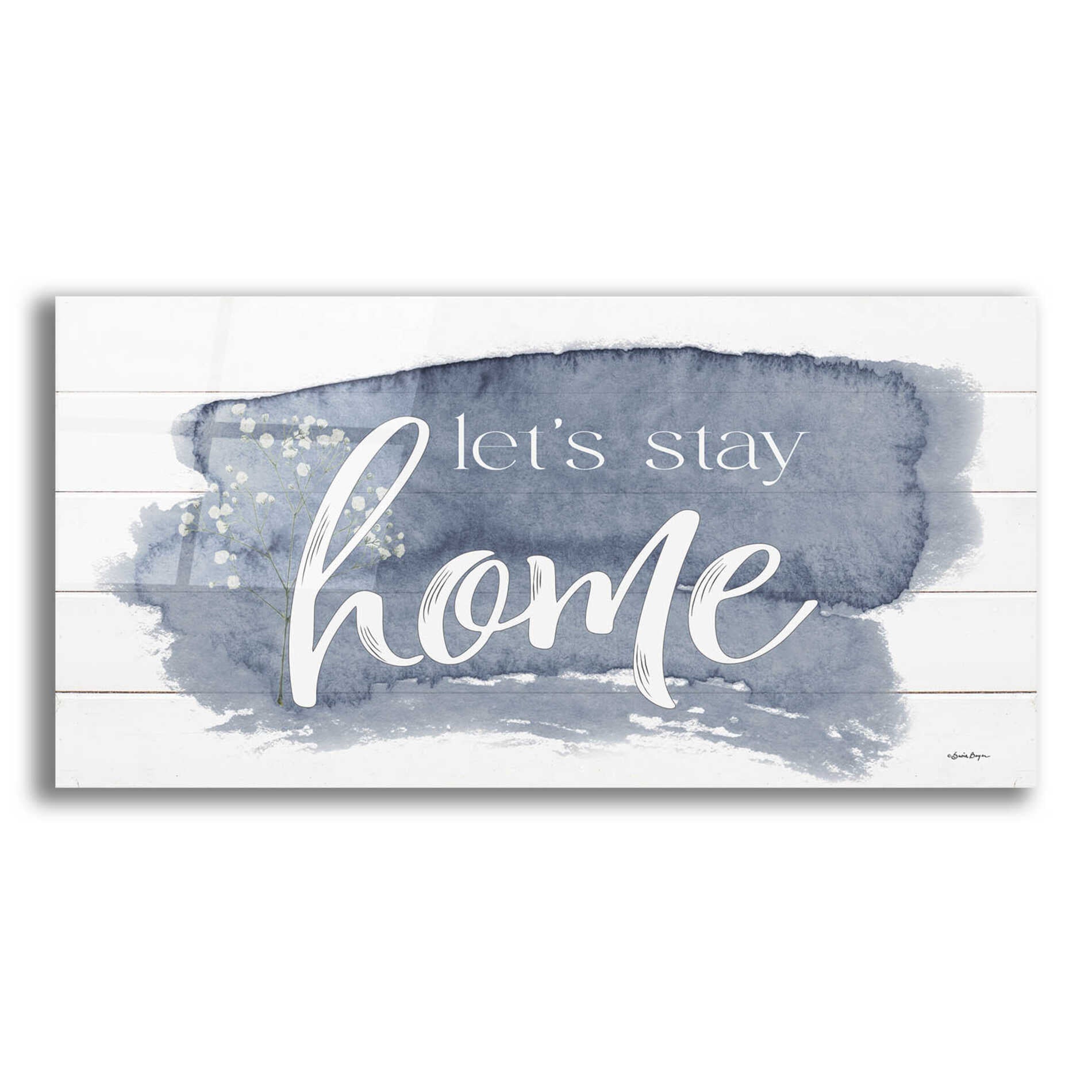 Epic Art 'Let's Stay Home 2' by Susie Boyer, Acrylic Glass Wall Art,24x12