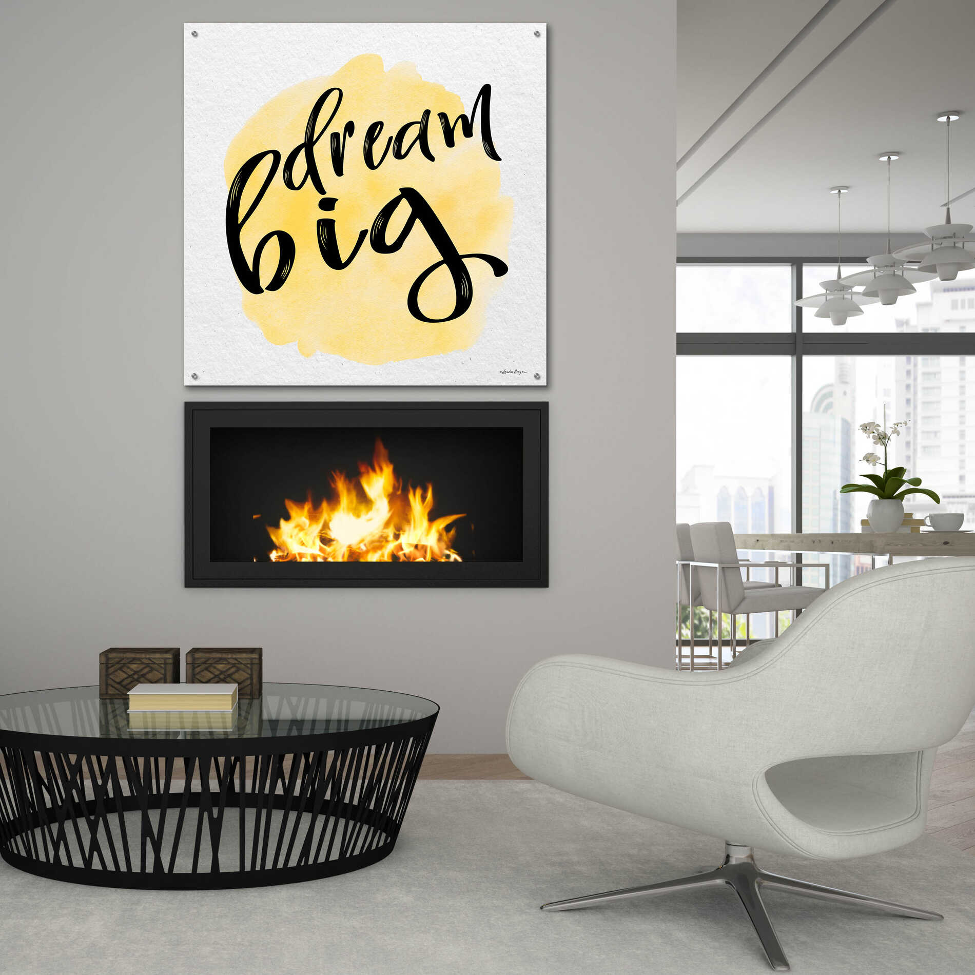 Epic Art 'Dream Big' by Susie Boyer, Acrylic Glass Wall Art,36x36