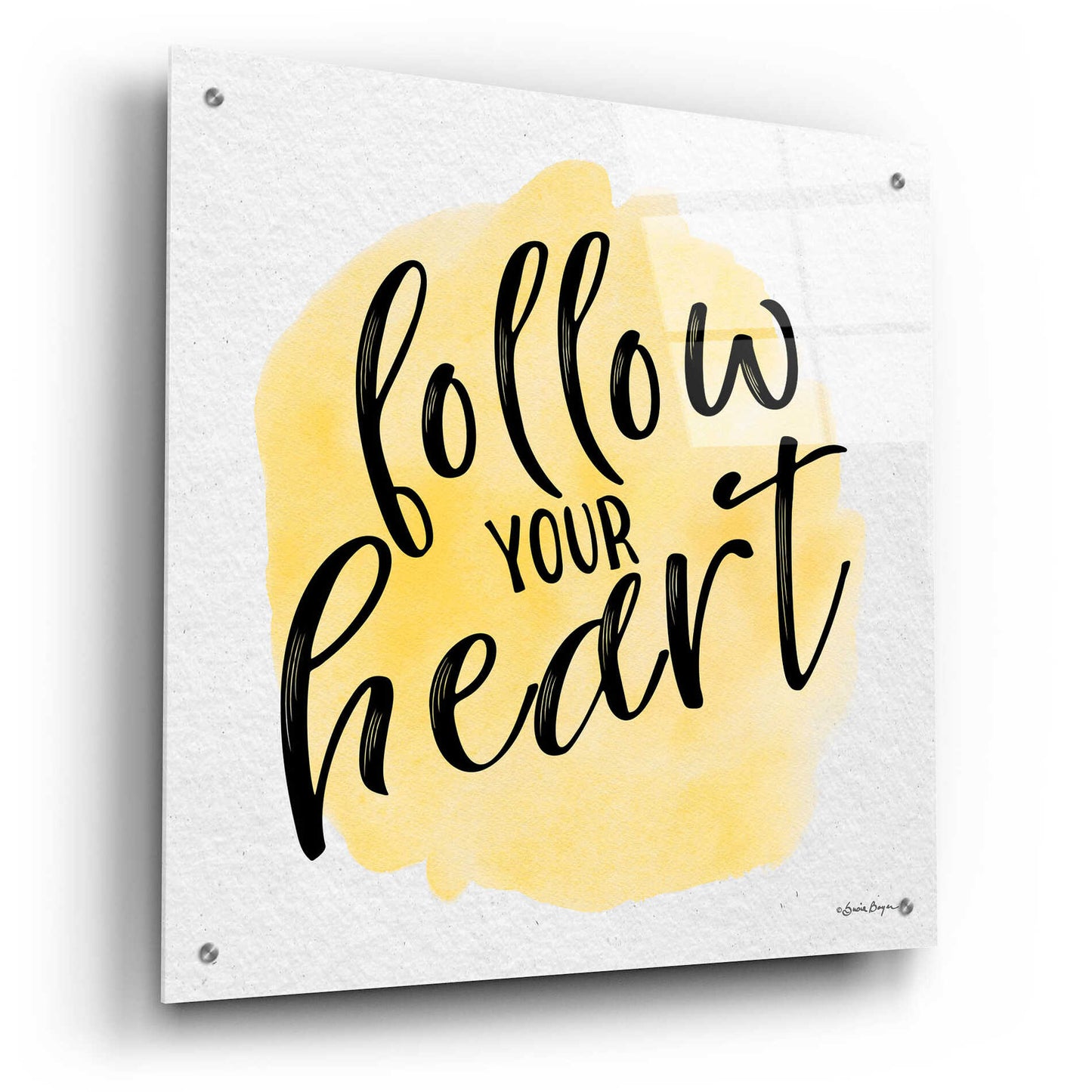 Epic Art 'Follow Your Heart' by Susie Boyer, Acrylic Glass Wall Art,24x24