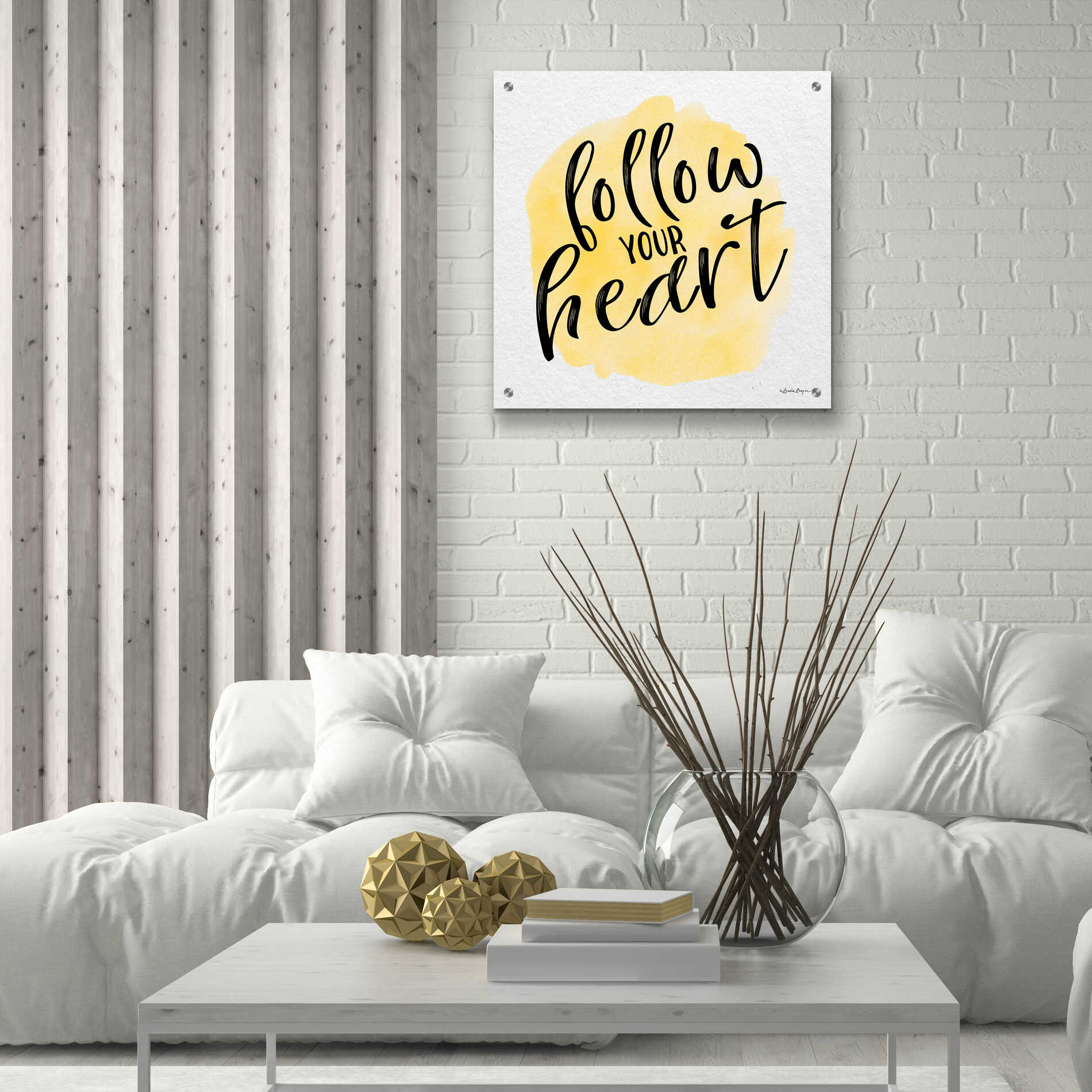 Epic Art 'Follow Your Heart' by Susie Boyer, Acrylic Glass Wall Art,24x24