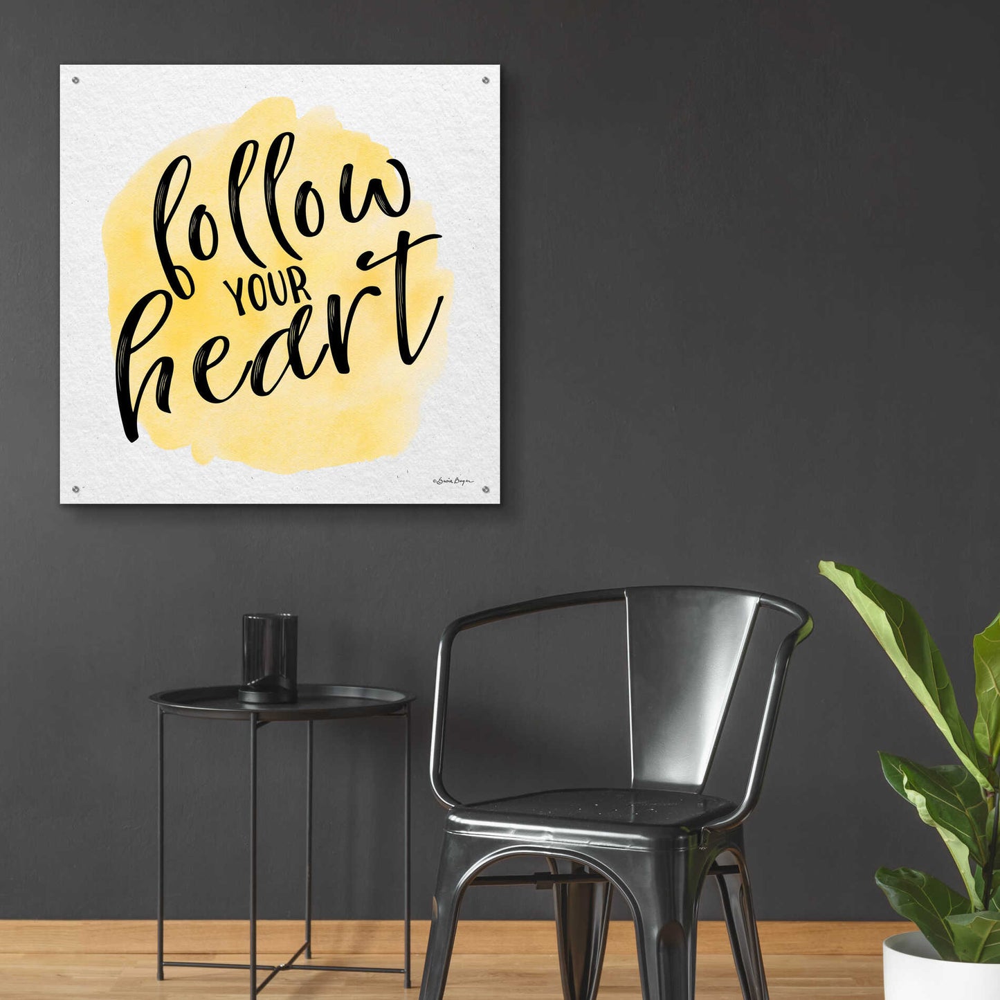 Epic Art 'Follow Your Heart' by Susie Boyer, Acrylic Glass Wall Art,36x36