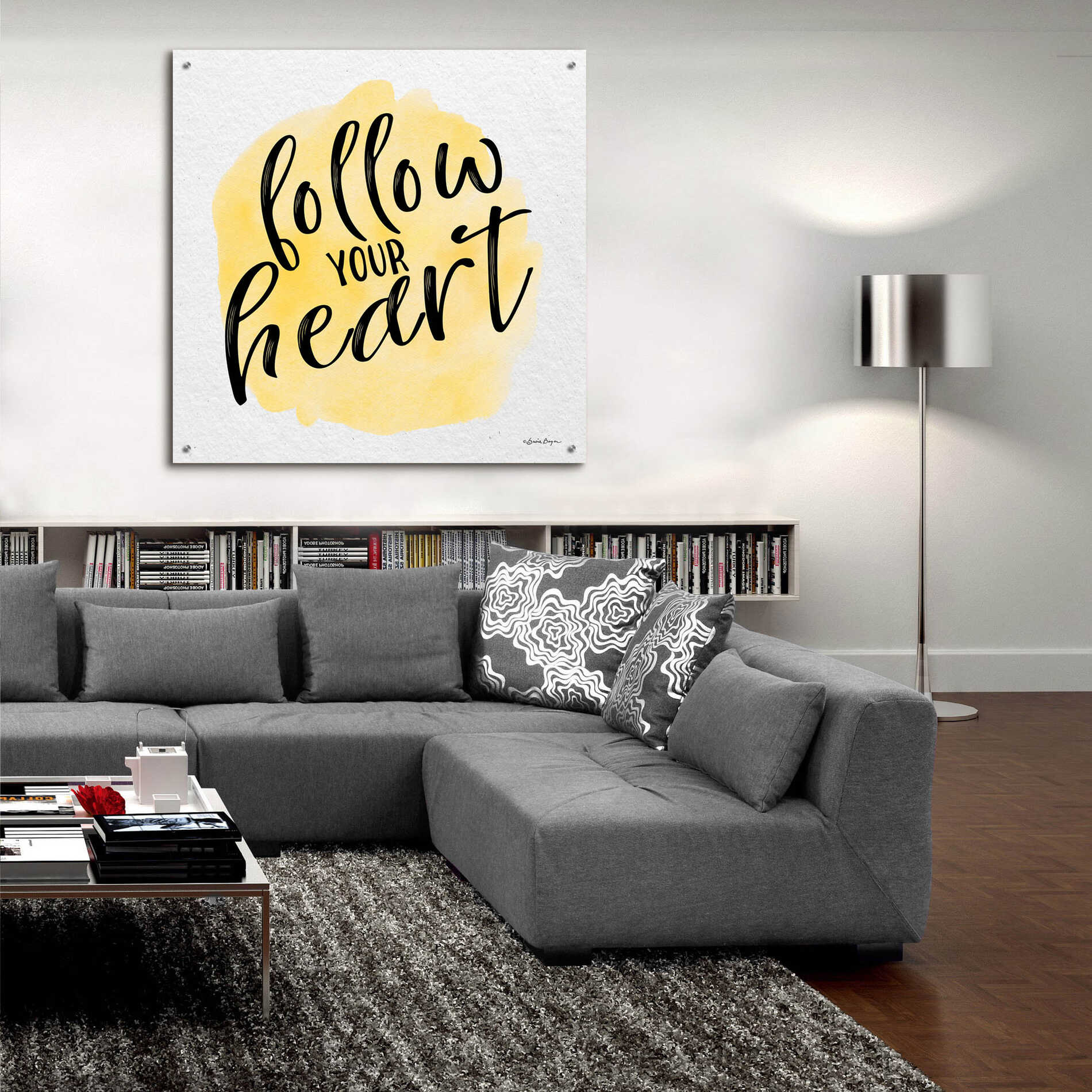 Epic Art 'Follow Your Heart' by Susie Boyer, Acrylic Glass Wall Art,36x36