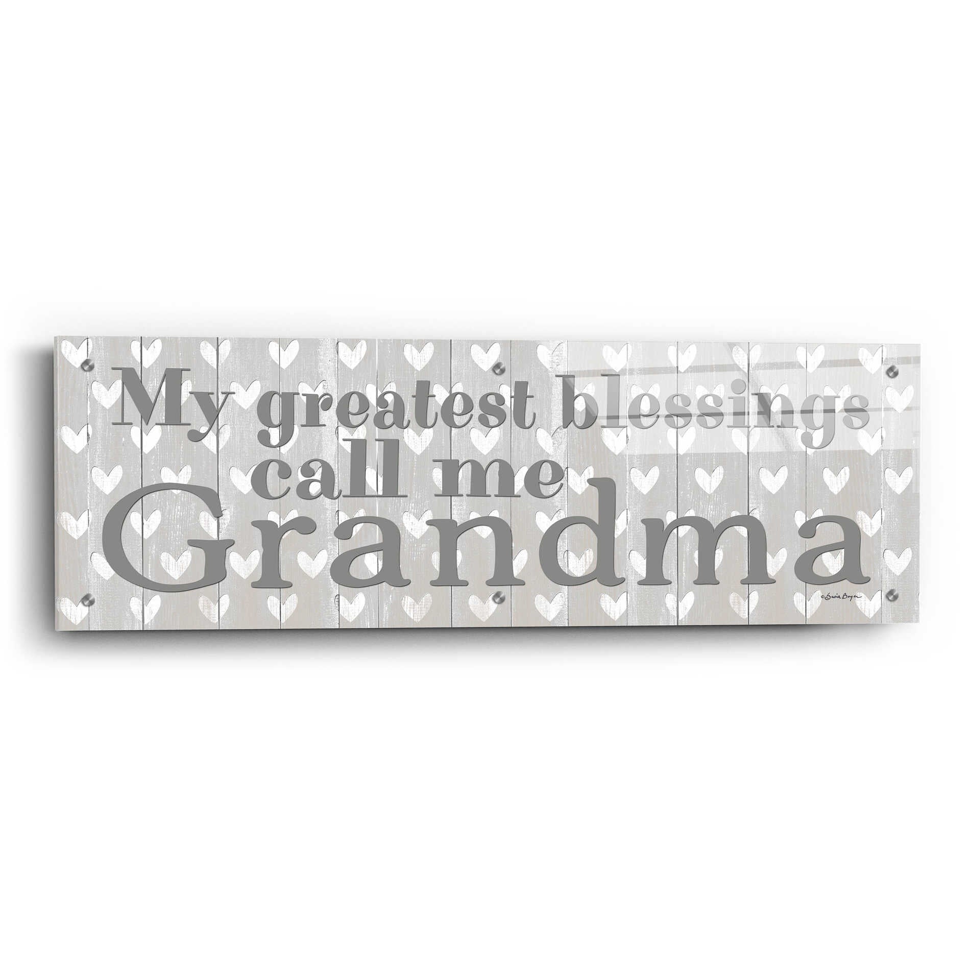 Epic Art 'My Greatest Blessings Call Me Grandma' by Susie Boyer, Acrylic Glass Wall Art,36x12