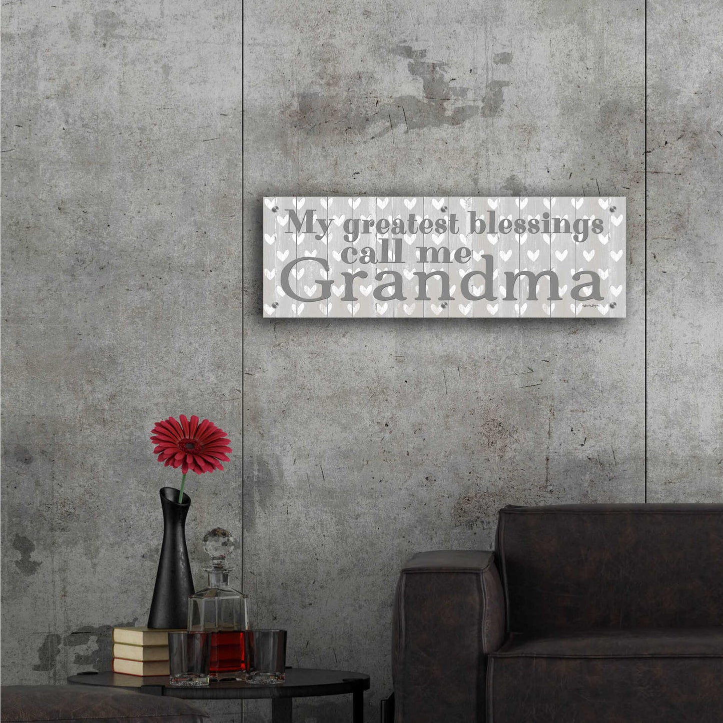 Epic Art 'My Greatest Blessings Call Me Grandma' by Susie Boyer, Acrylic Glass Wall Art,36x12